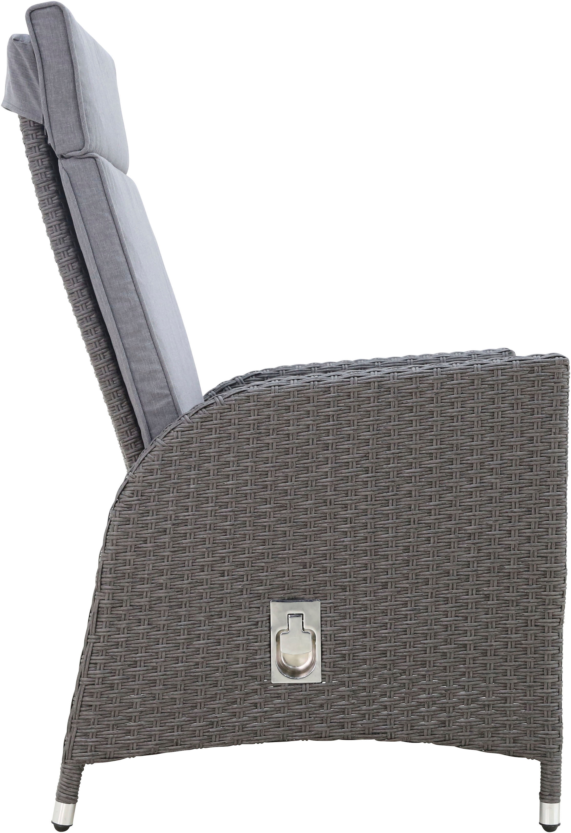 KONIFERA Garten-Essgruppe »»Newcastle«« Set, 8 Sessel, Rückenlehne verstellbar, Tisch 100x230x75 cm, inkl. Auflagen, 17 Stk. tlg. Aluminium/Polyrattan