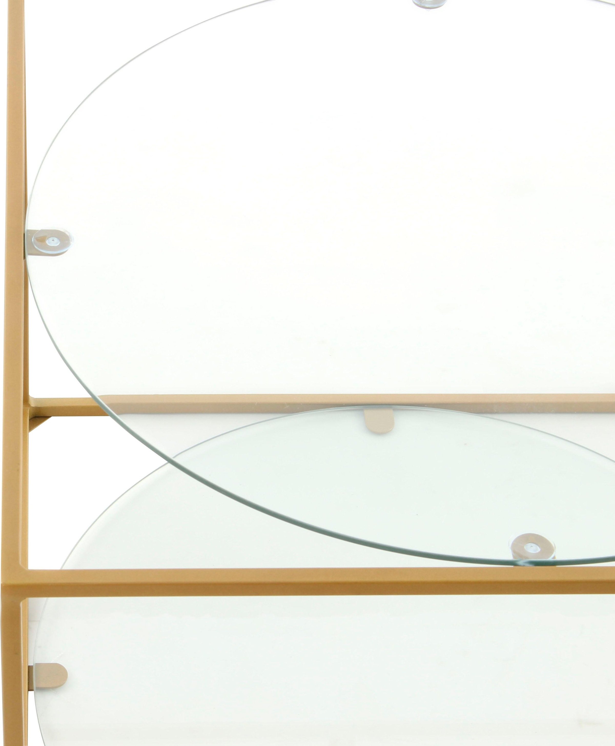 Kayoom Beistelltisch »Cody, Beistelltisch in Würfelform, offenes, modernes Design«, (1 St.), moderne Kubusform mit runden Ablageflächen aus Glas