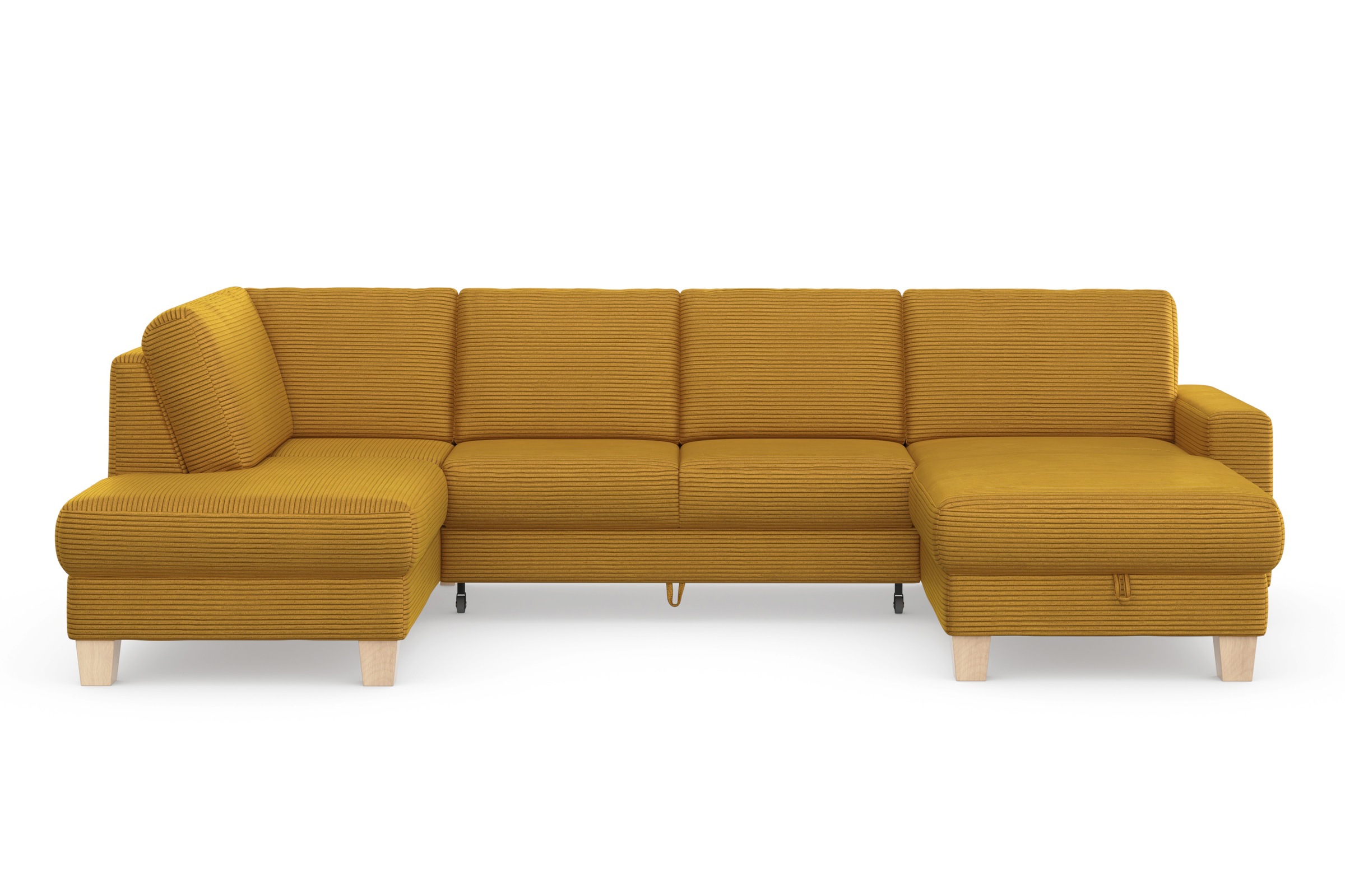 Home affaire Wohnlandschaft »Summer U-Form«, mit oder ohne Bettfunktion und Bettkasten, Cord-Bezug