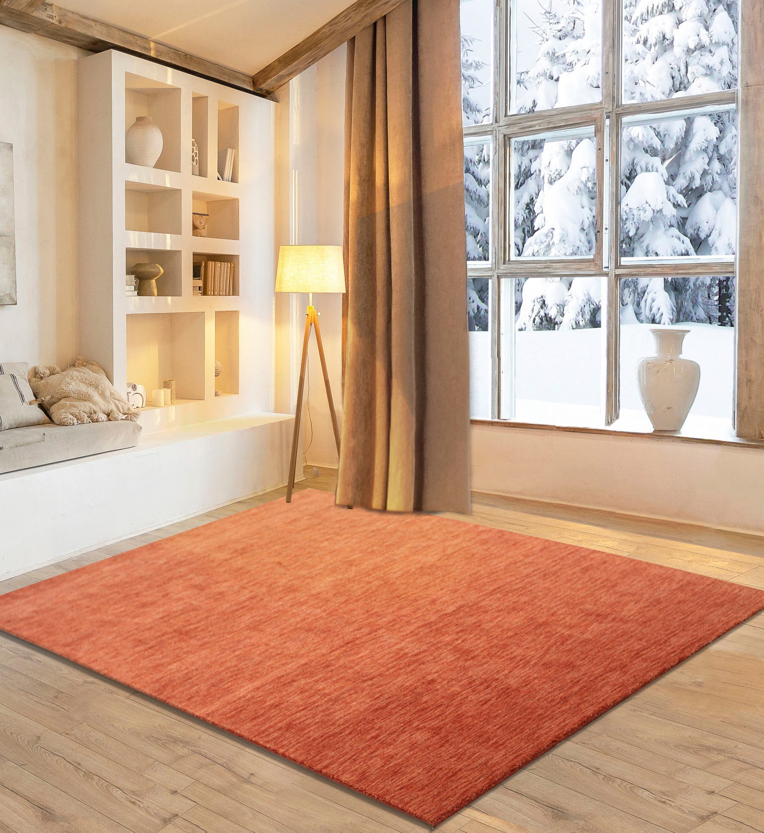 my home Wollteppich »Karchau«, rechteckig, 13 mm Höhe, Handweb Teppich, mel günstig online kaufen