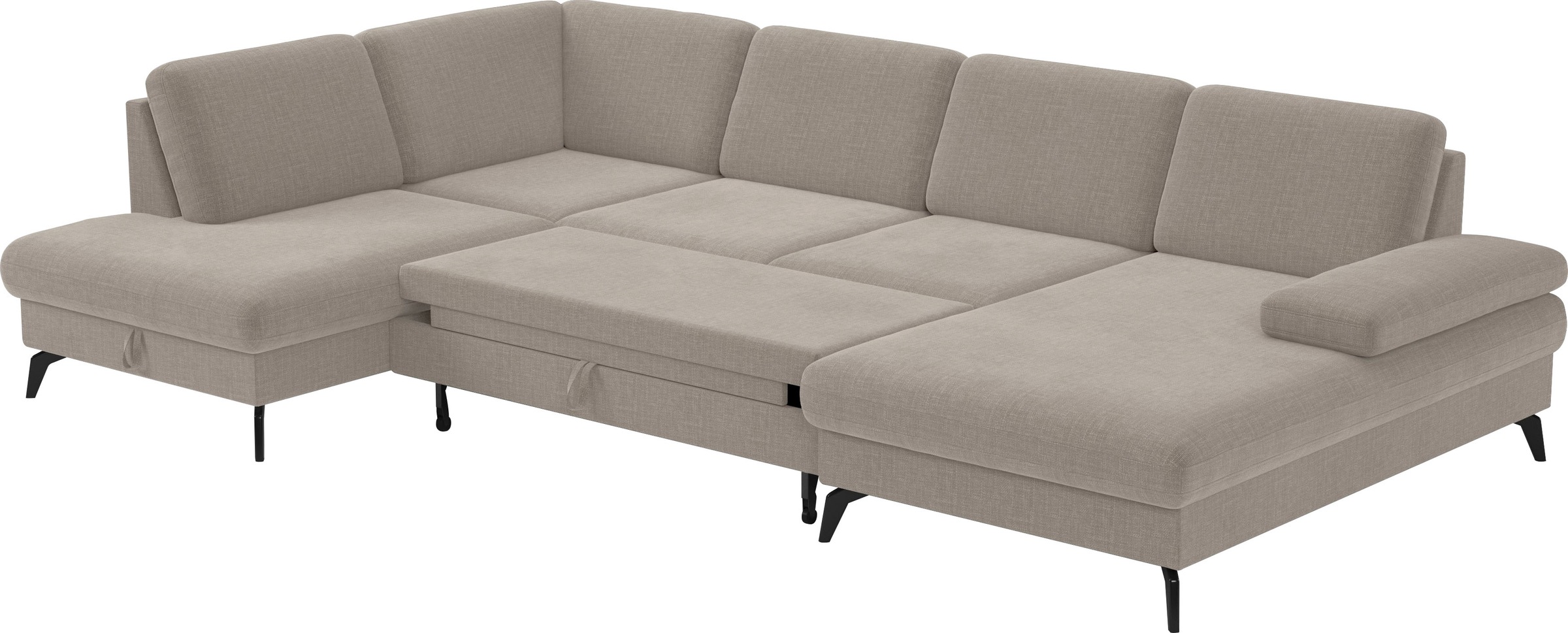 sit&more Wohnlandschaft »Morris U-Form, inkl. Sitztiefenverstellung«, wahlweise mit Armteilverstellung, Bettfunktion & Bettkasten