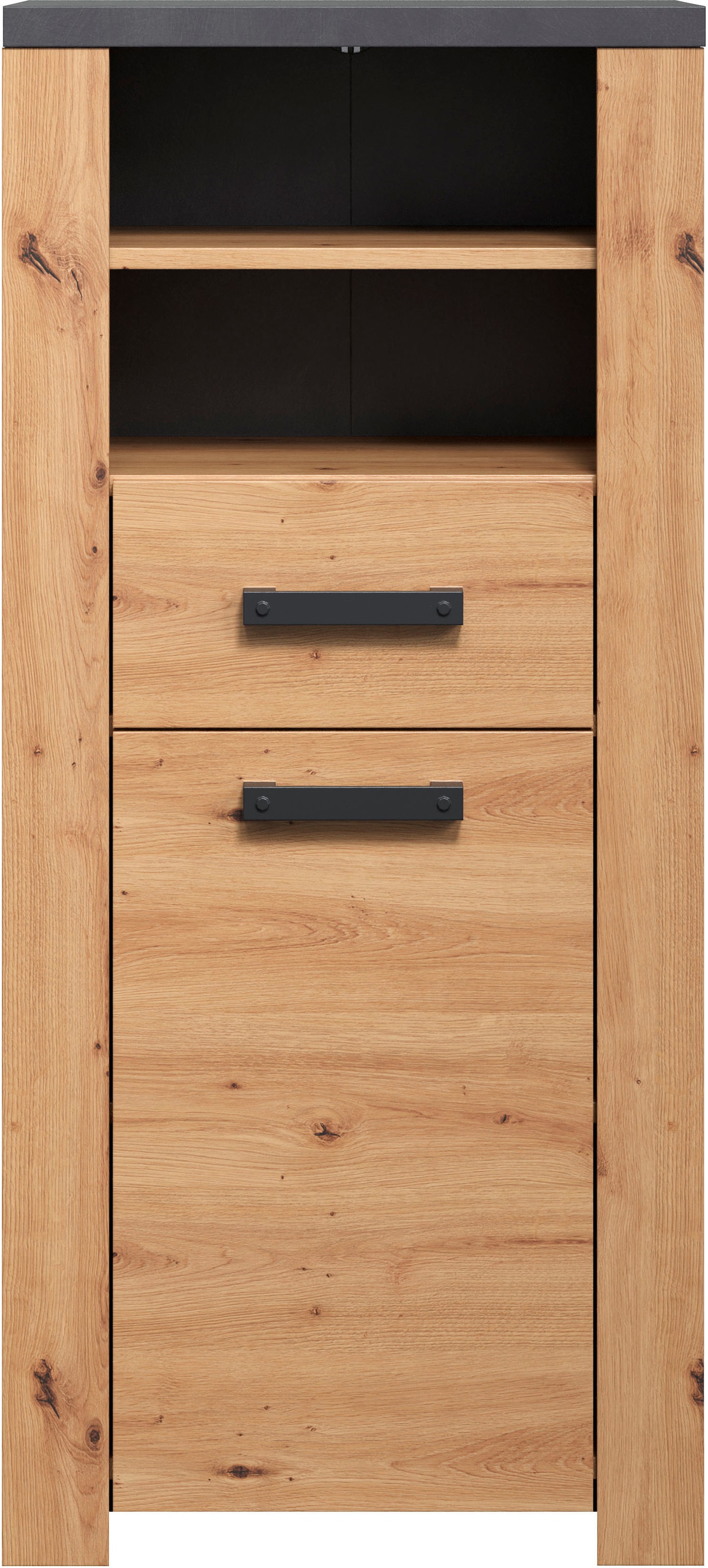 Home affaire Midischrank »Ambres«, (1 St.), Badschrank in matter Echtholzoptik - Maße (B/T/H) 53/35/118 cm