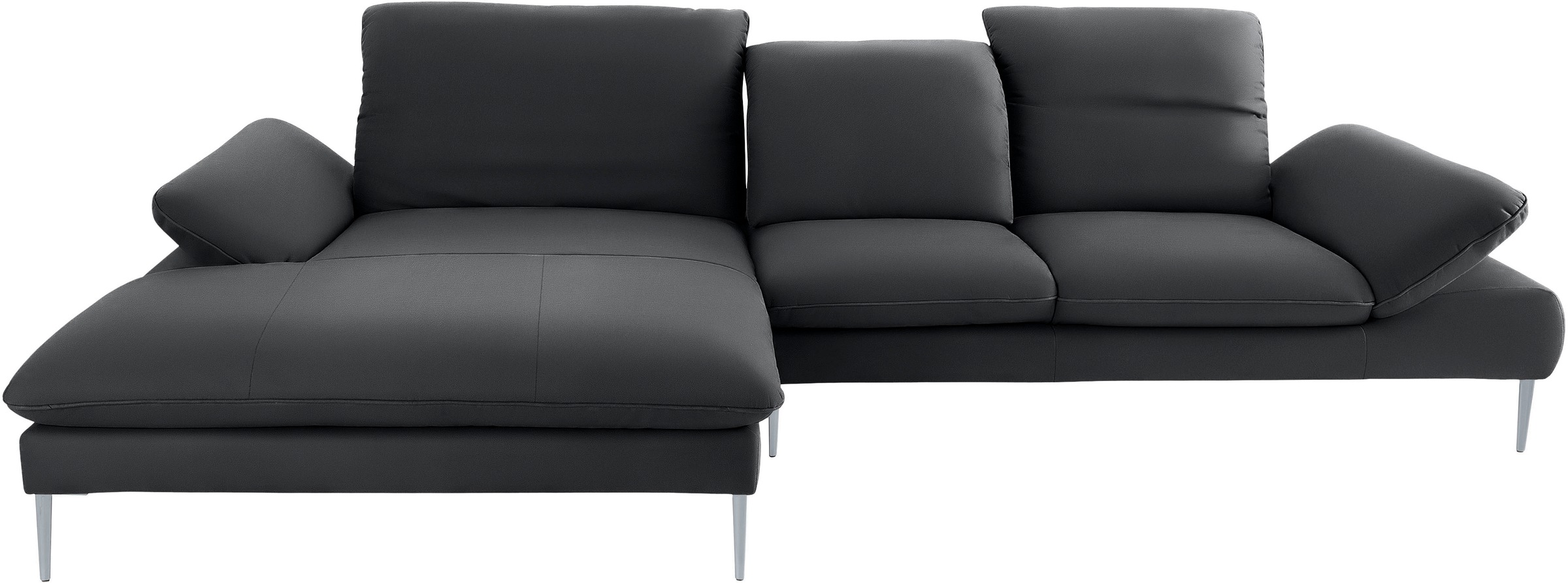 W.SCHILLIG Ecksofa »enjoy&MORE, Designsofa, bequem, zeitlos und elegant, L-Form«, mit Sitztiefenverstellung, Füße silber matt, Breite 340 cm