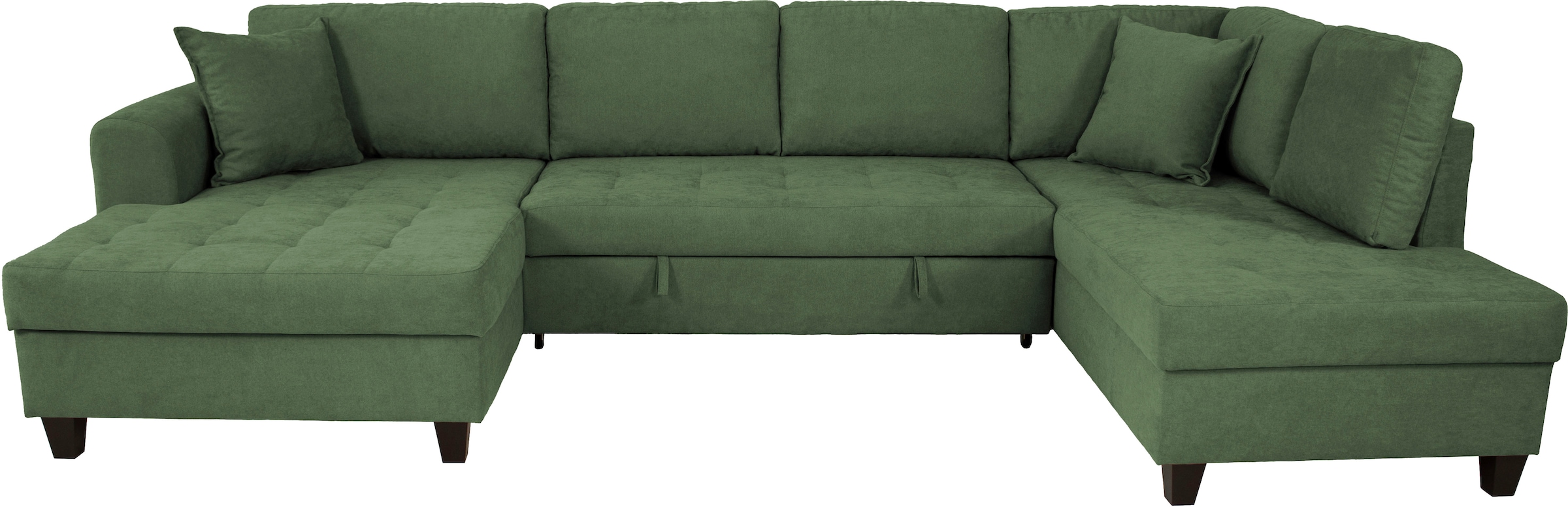 Trends by HG Wohnlandschaft »Moritz U-Form, B: 324 cm« mit Bettfunktion, Bettkasten & Zierkissen