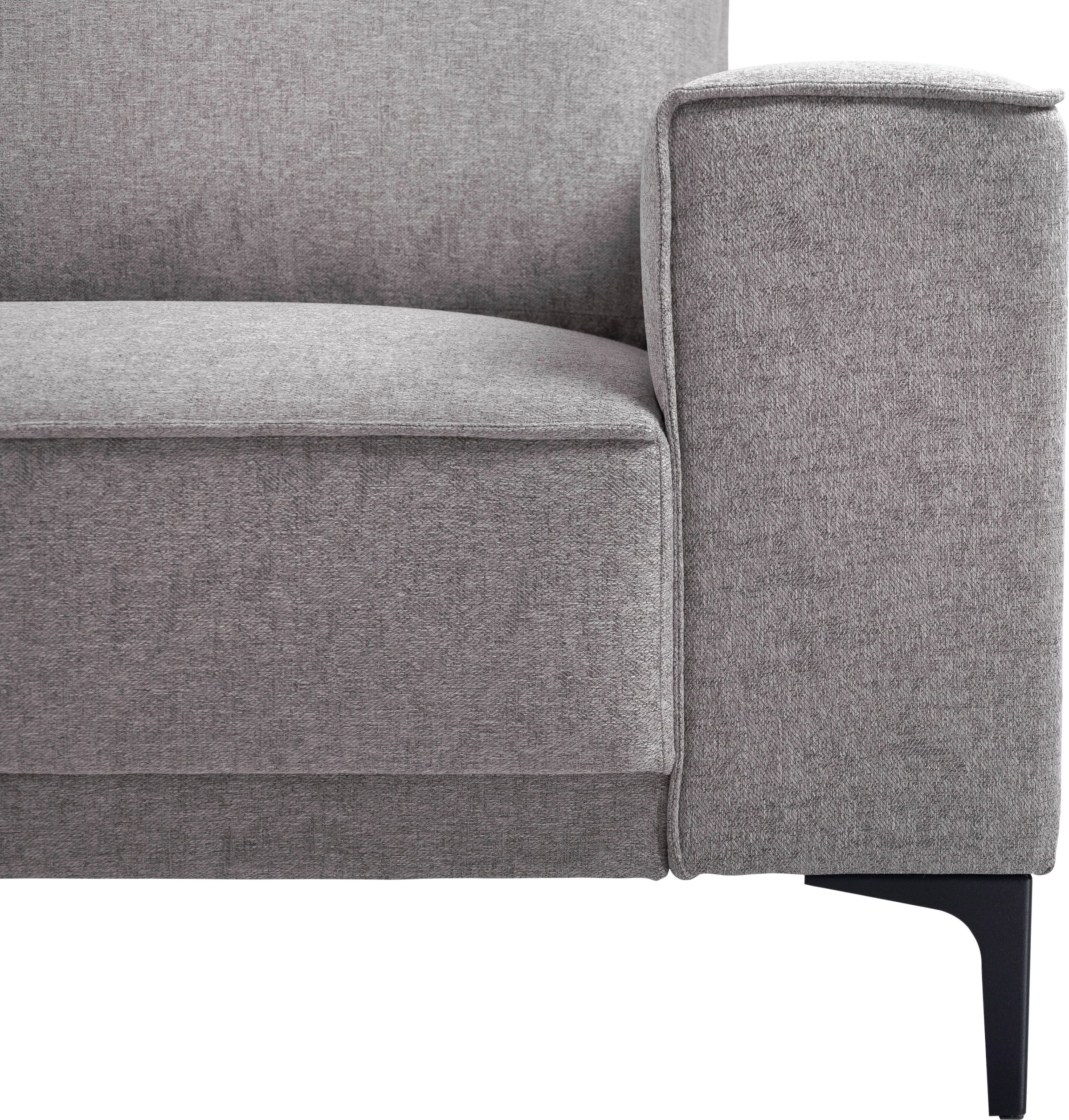 Places of Style Wohnlandschaft »Oland«, U-Form, 345 cm, Wellenunterfederung, Skandi-Design, Metallfüße