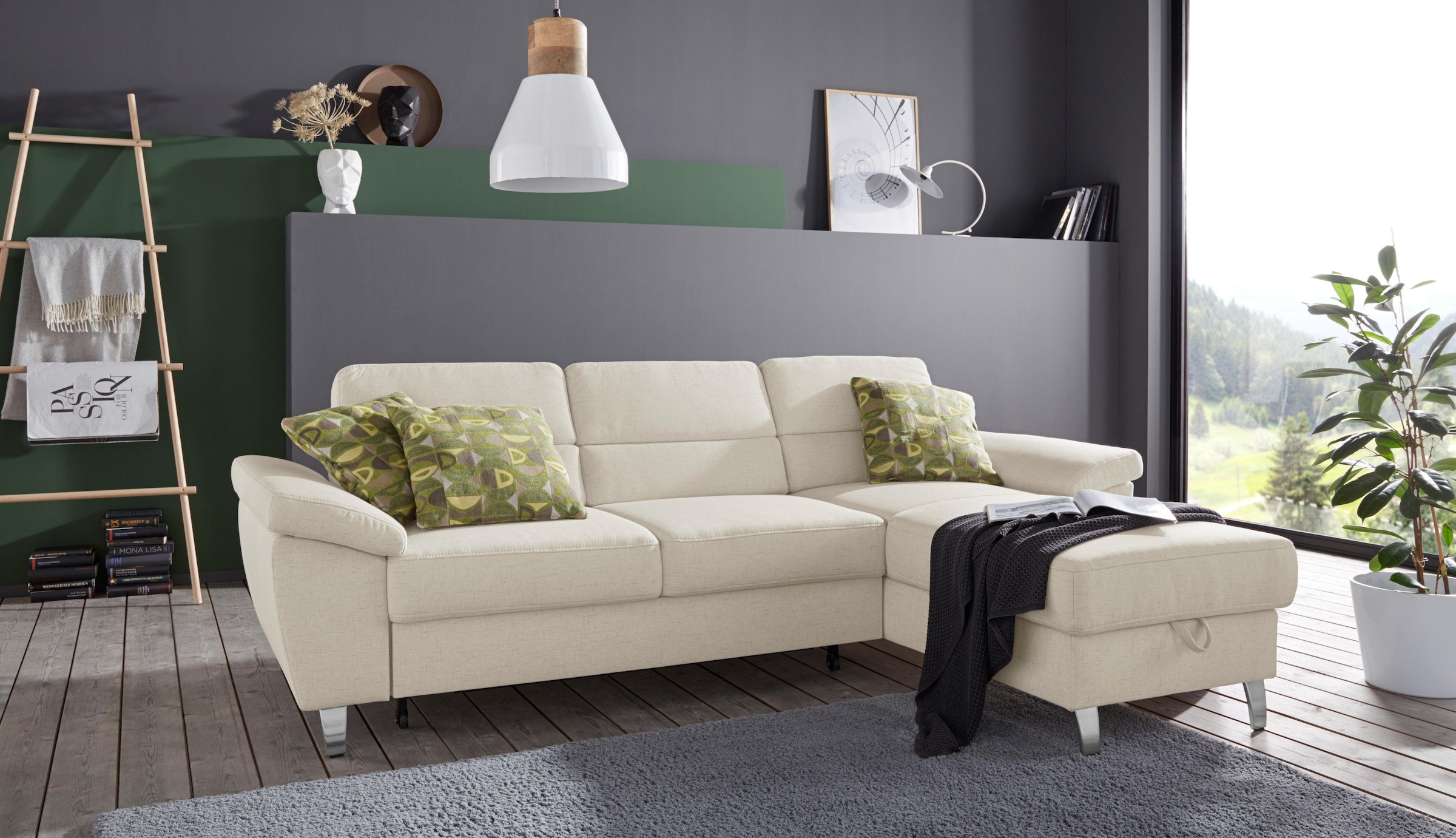 sit&more Ecksofa »Sorano L-Form«, wahlweise mit Bettfunktion und Bettkasten