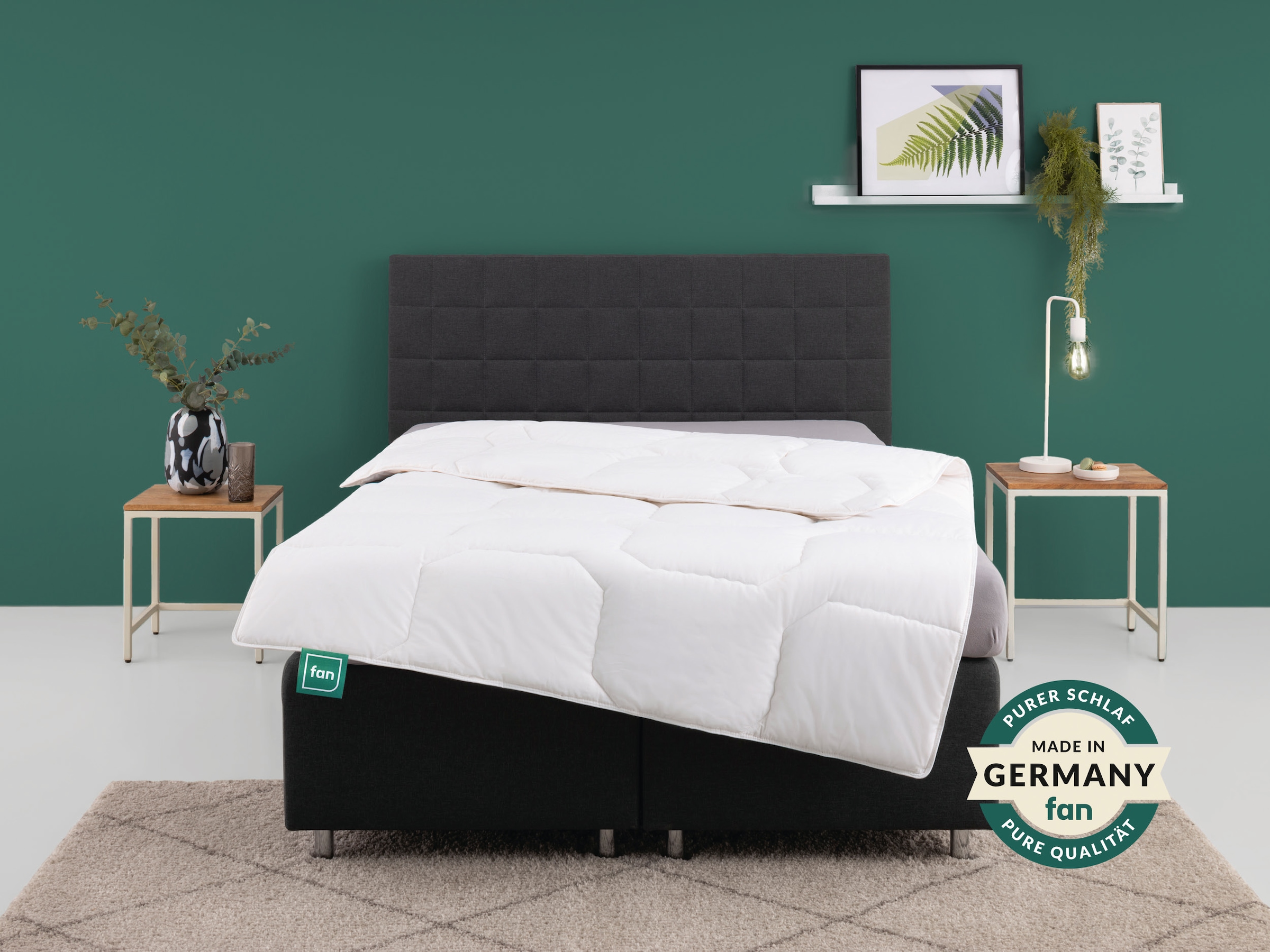 Baumwollbettdecke FAN "Kansas, Bettdecken für Sommer und Winter, Decke", weiß, B:135cm L:200cm