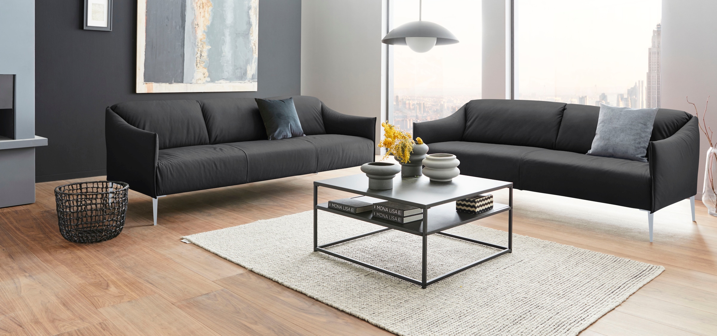 W.SCHILLIG 2,5-Sitzer »sally«, mit Metallfüßen in Silber matt, Breite 194 cm