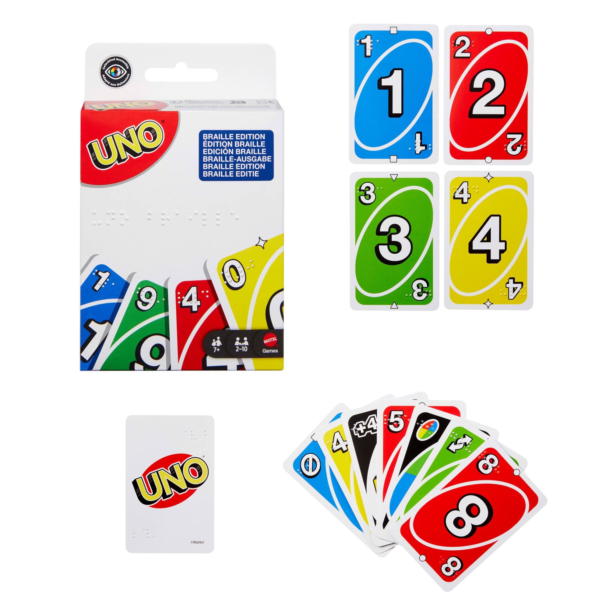 Mattel games Spiel »UNO Braille« für  Blinde und Menschen mit Sehbehinderung