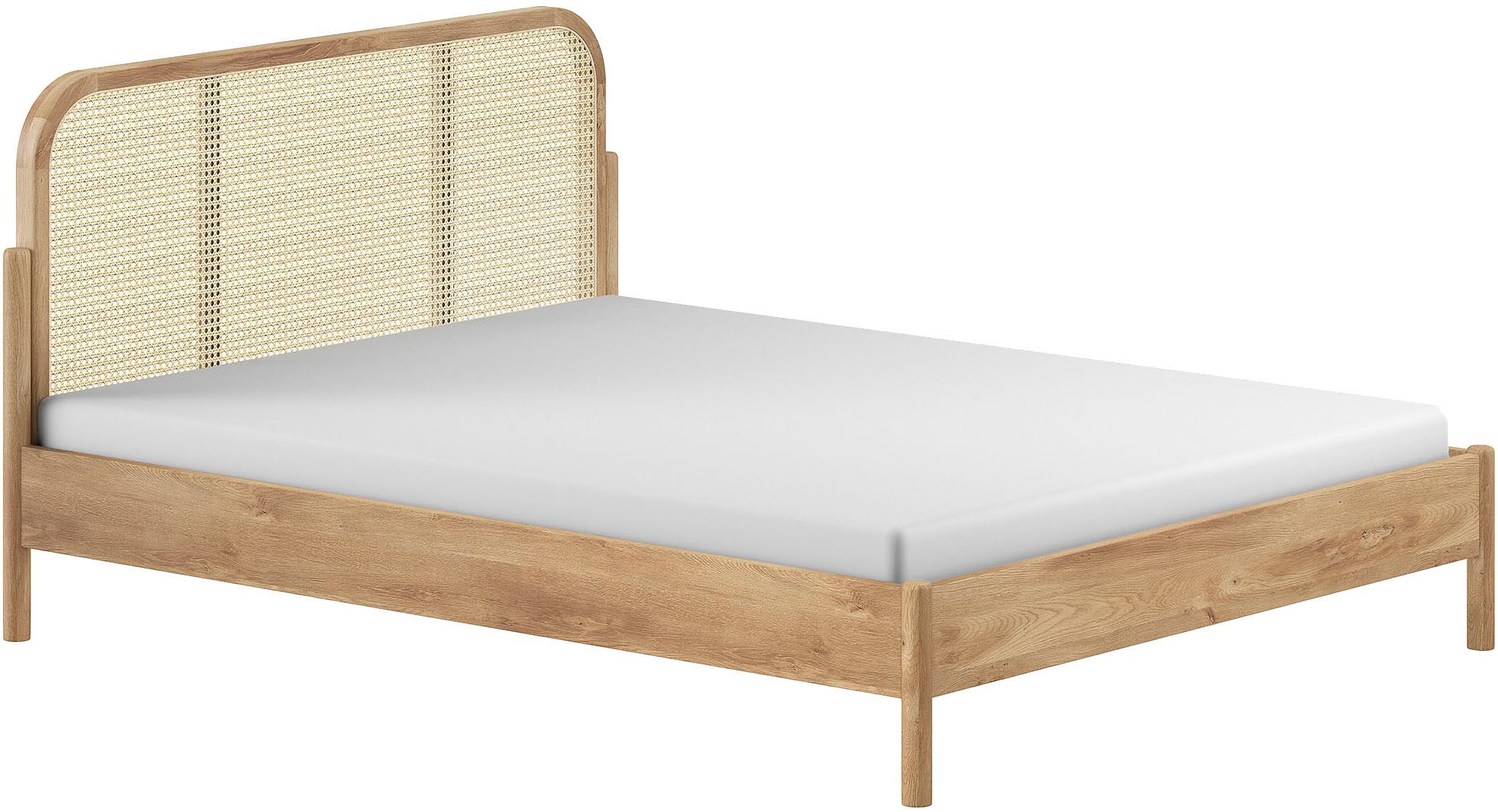 Home affaire Bettgestell »Olive, Bettpfosten Eiche massiv und furnierten Be günstig online kaufen