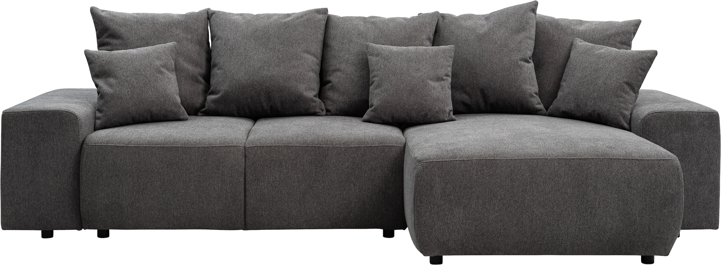 WERK2 Ecksofa »Riwa, modernes Sofa zum Kuscheln und Entspannen, Breite 300cm, L-Form«, Trendiges Ecksofa mit vielen Kissen, Schlaffunktion & Bettkasten