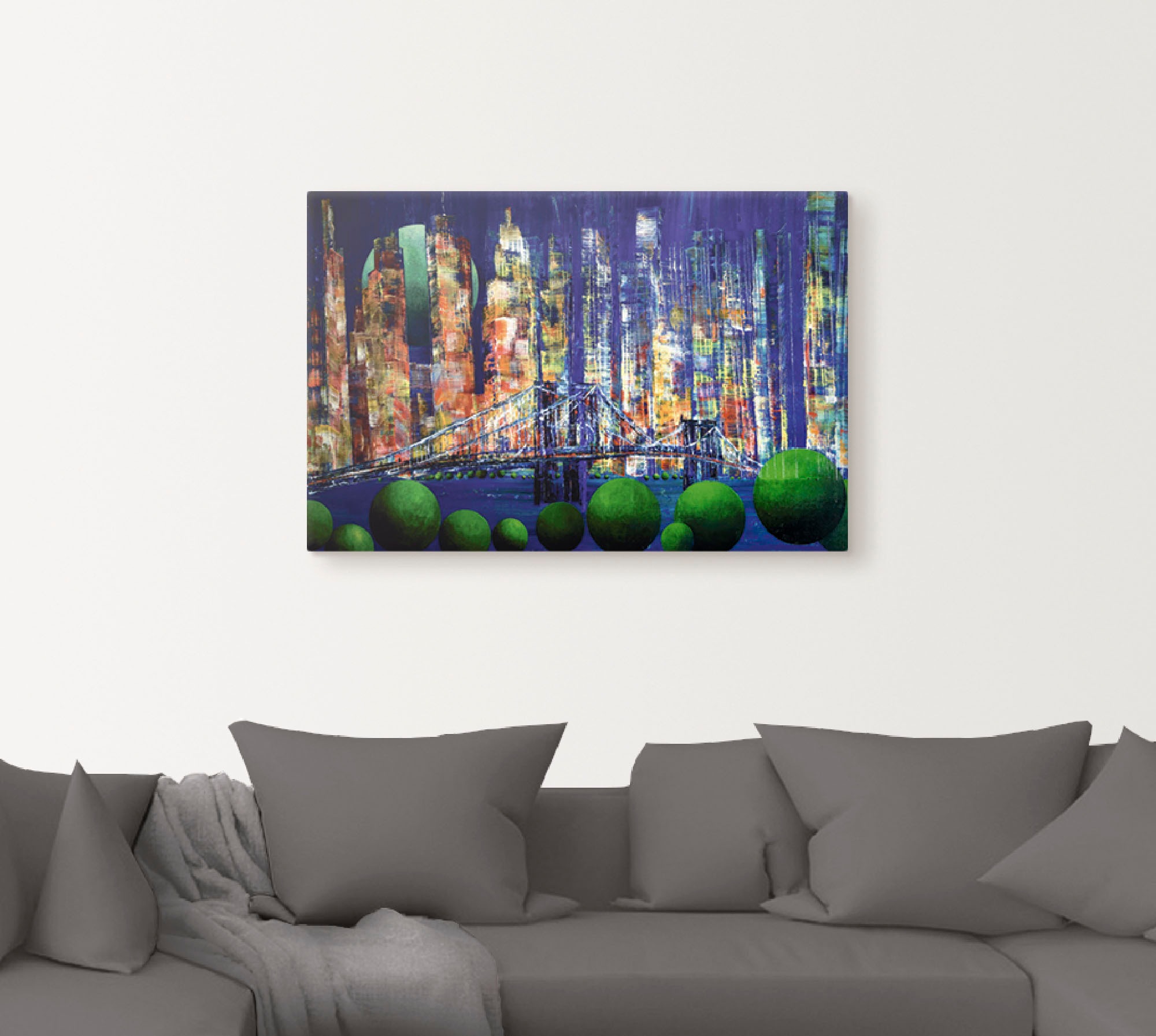 Artland Wandbild »New York Brooklyn Bridges«, Amerika, (1 St.), als Alubild, Leinwandbild, Wandaufkleber oder Poster in versch. Größen