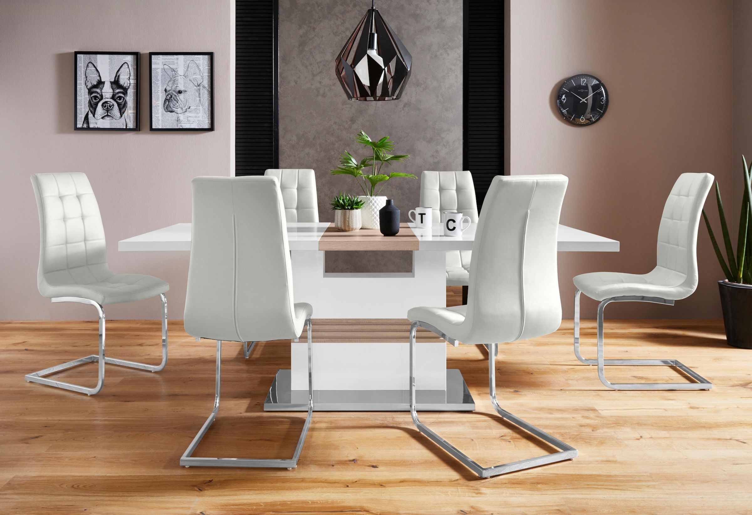 INOSIGN Essgruppe »Perez/Lola« Set, 5 Stk. tlg. mit 4 Stühlen, Tisch auszie günstig online kaufen