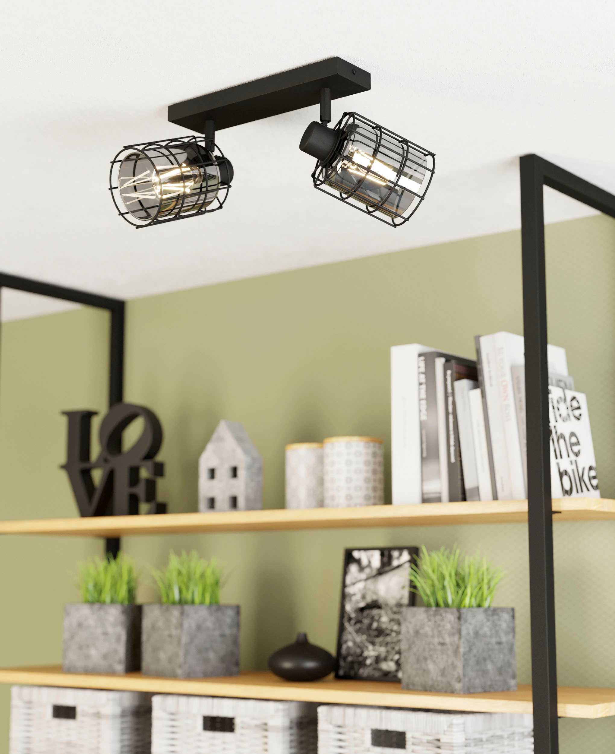 EGLO Deckenspot »CONSACA«, Leuchtmittel E27 | Leuchtmittel wechselbar-ohne Leuchtmittel, Deckenleuchte, industrial, Retro Deckenstrahler, Wohnzimmerlampe