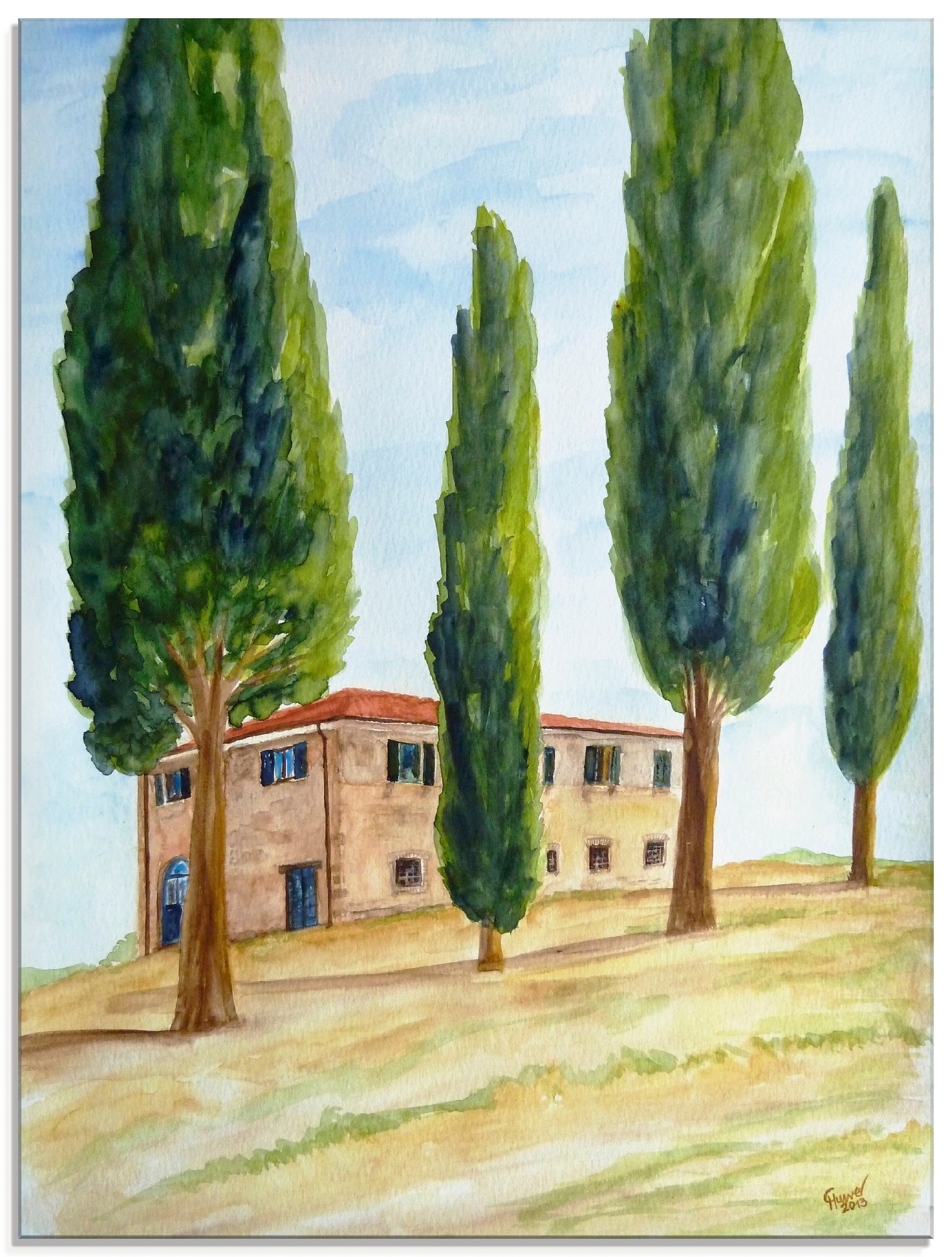 Artland Glasbild »Landhaus in der Toskana«, Europa, (1 St.), in verschiedenen Größen
