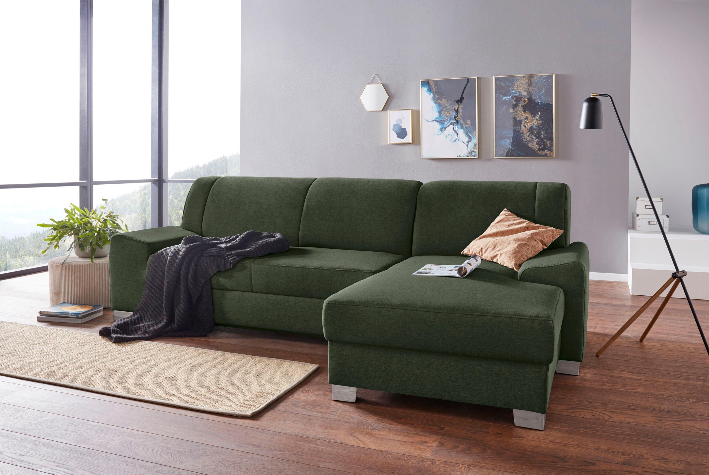 DOMO collection Ecksofa »Anzio L-Form, whlw. Bettfunktion, Federkern, hochw günstig online kaufen