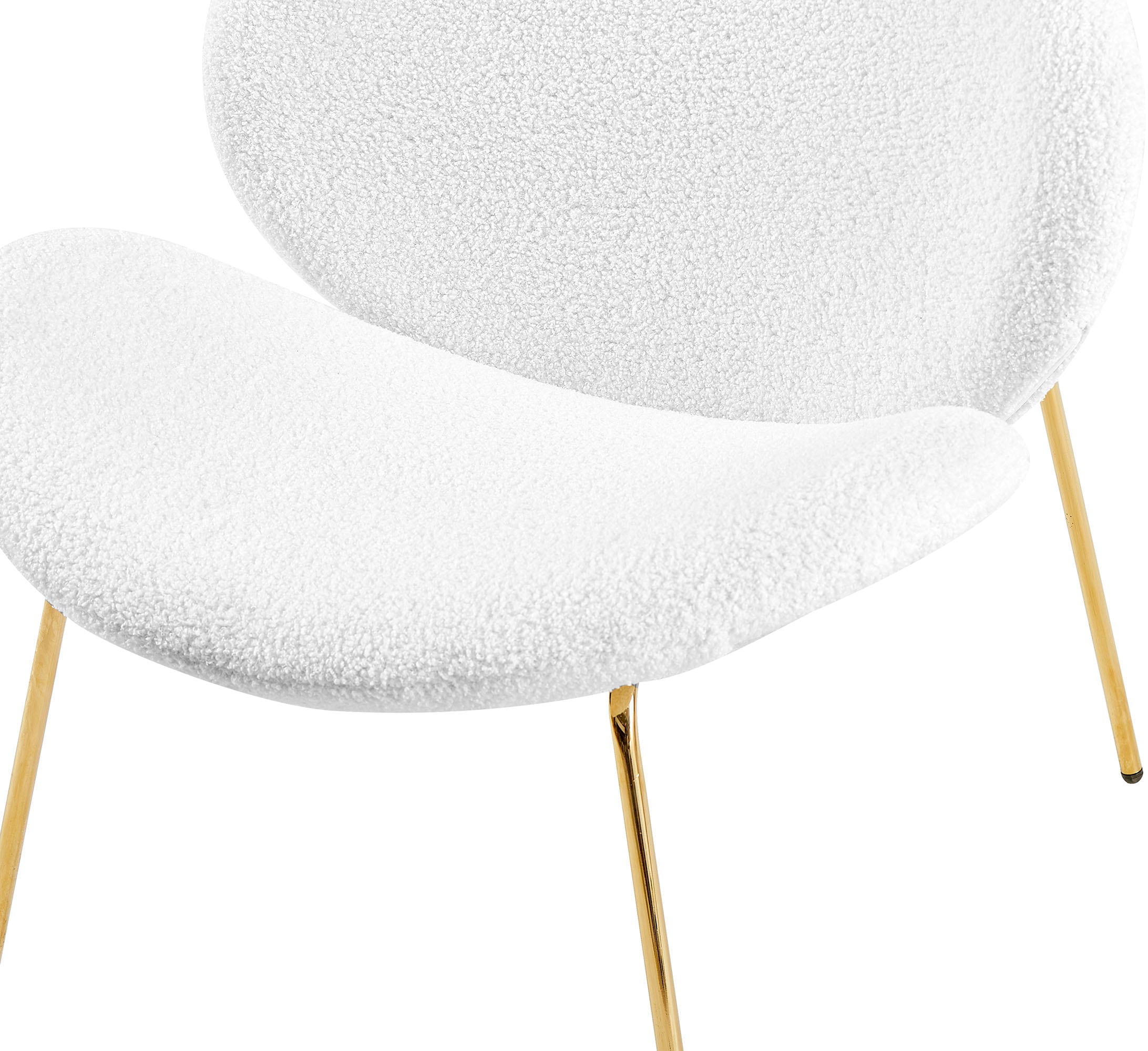 Kayoom Polsterstuhl »Stuhl Jaden 125 2er-Set, im angesagten Stoff mit dem Kräusel-Effekt«, (Set), 2 St., Ästhetisch minimalistisches Design, Bouclé Stoff, breites Sitzen