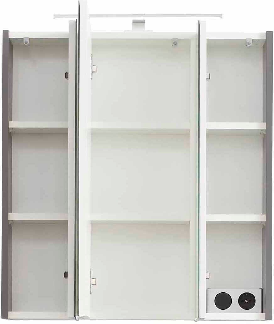 Saphir Badmöbel-Set »Quickset 5-teilig, Waschbeckenunterschrank mit LED-Spiegelschrank« 5 Stk. tlg.