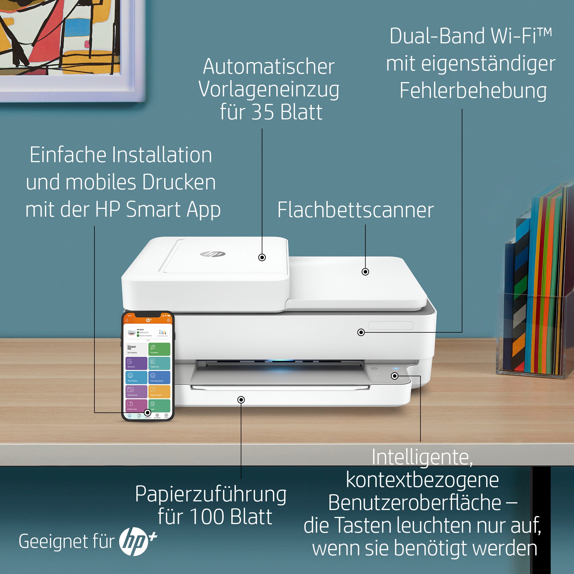 HP Multifunktionsdrucker color AiO A4 Printer auf unterstützt 6420e 7ppm«, Instant kaufen Rechnung Ink »ENVY HP