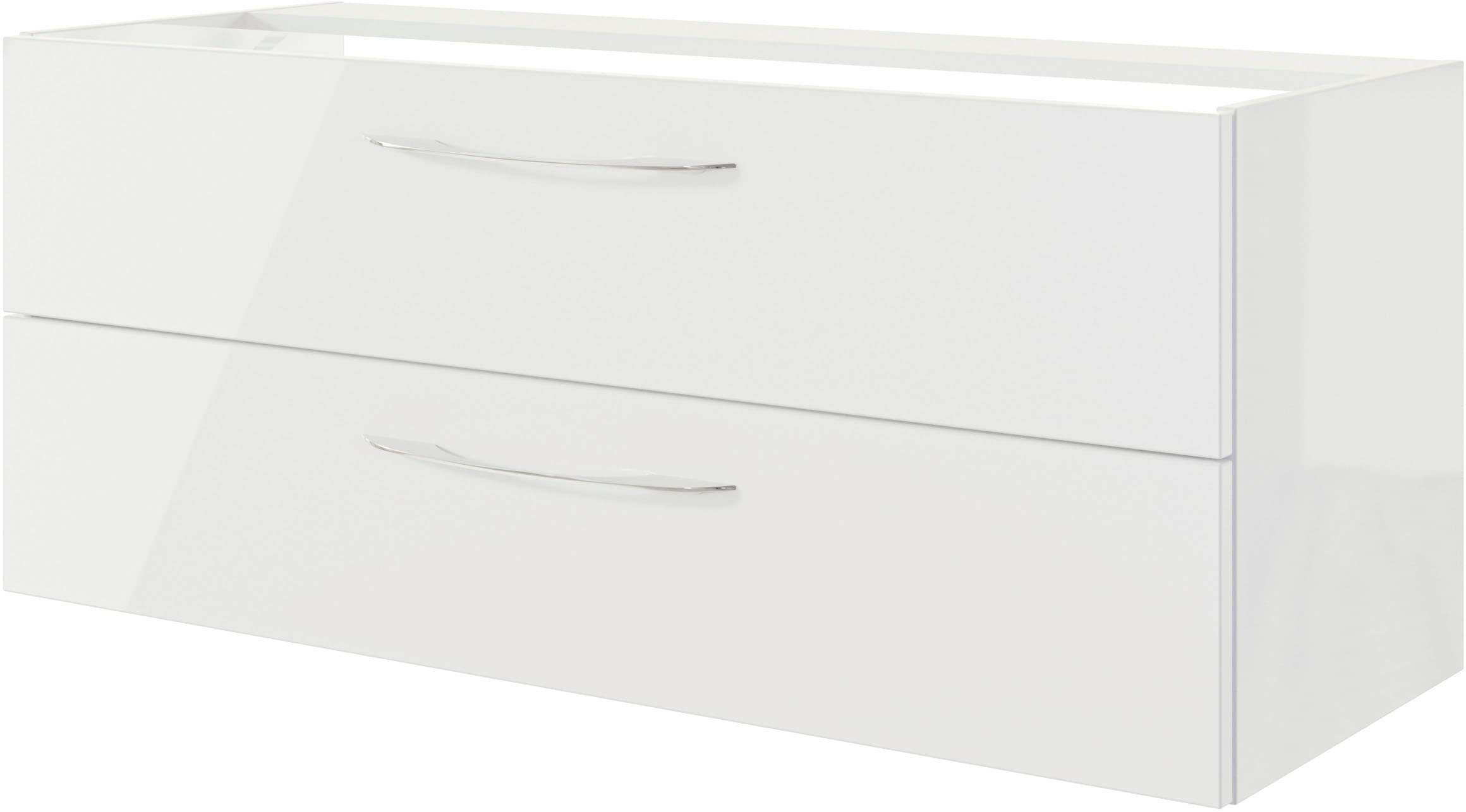 Saphir Badmöbel-Set »Serie 4035 2-teilig, Keramik-Doppelwaschtisch mit LED-Spiegel«, (Set), Doppel-Waschplatz inkl Türdämpfer, 120 cm breit, 2 Schubladen