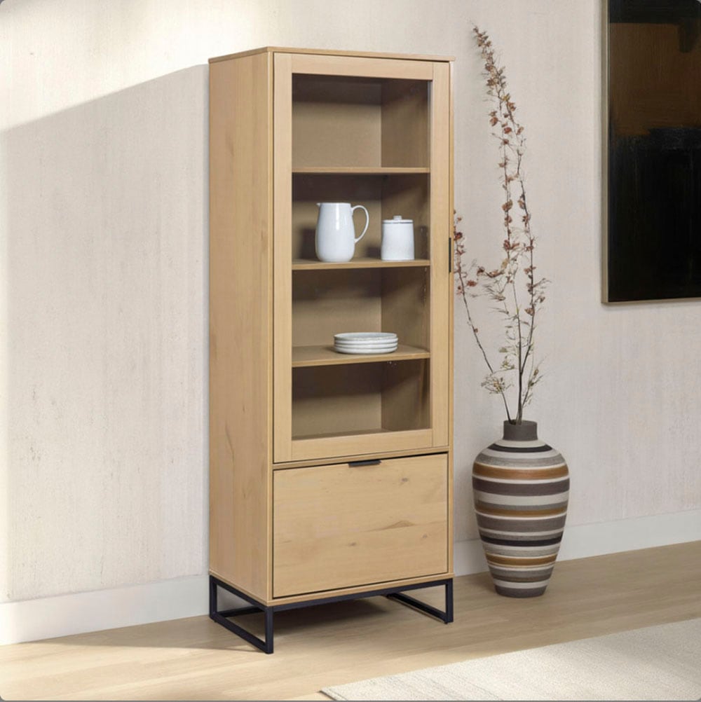 Inter Link Vitrine »Vitrine Vivo« 1 Stk. tlg. Kiefer Massiv, Soft-close, In günstig online kaufen