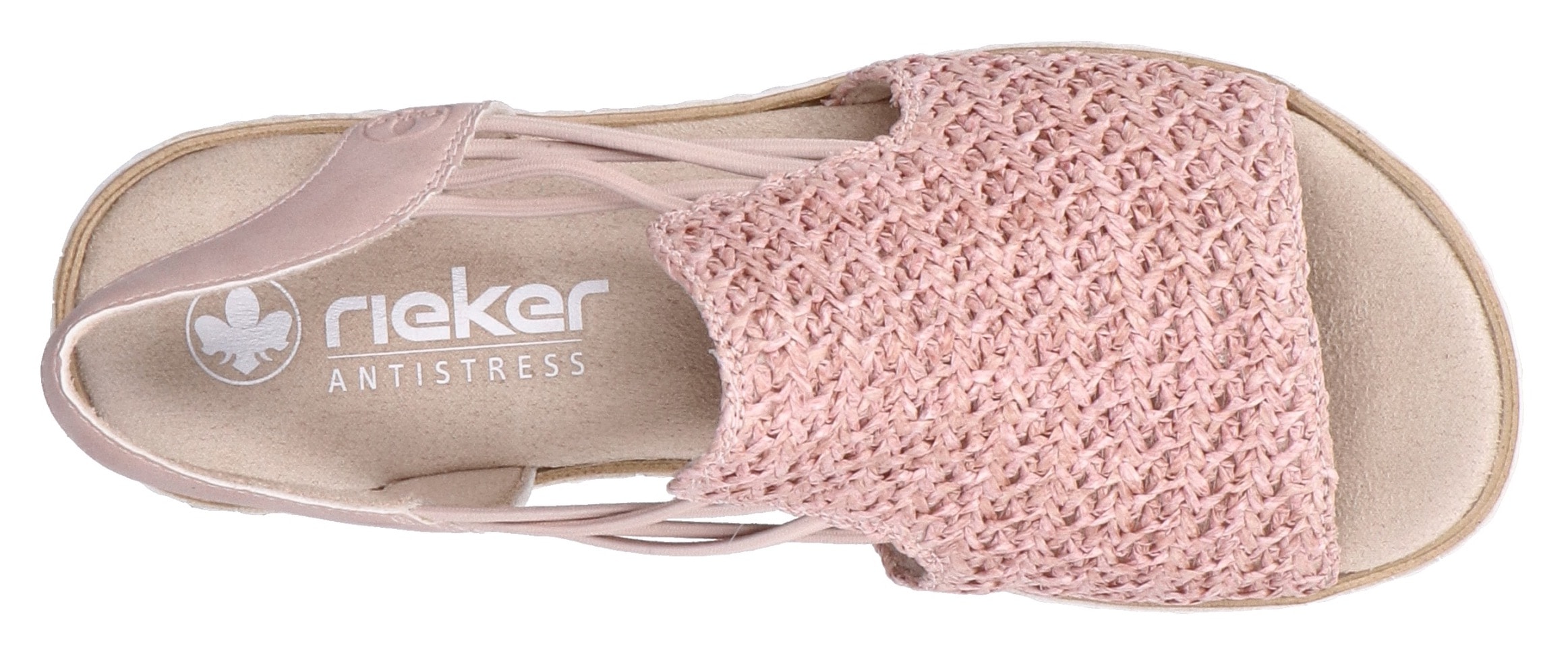 Rieker Sandale, Sommerschuh, Sandalette, Keilabsatz, mit seitlichen Gummizügen