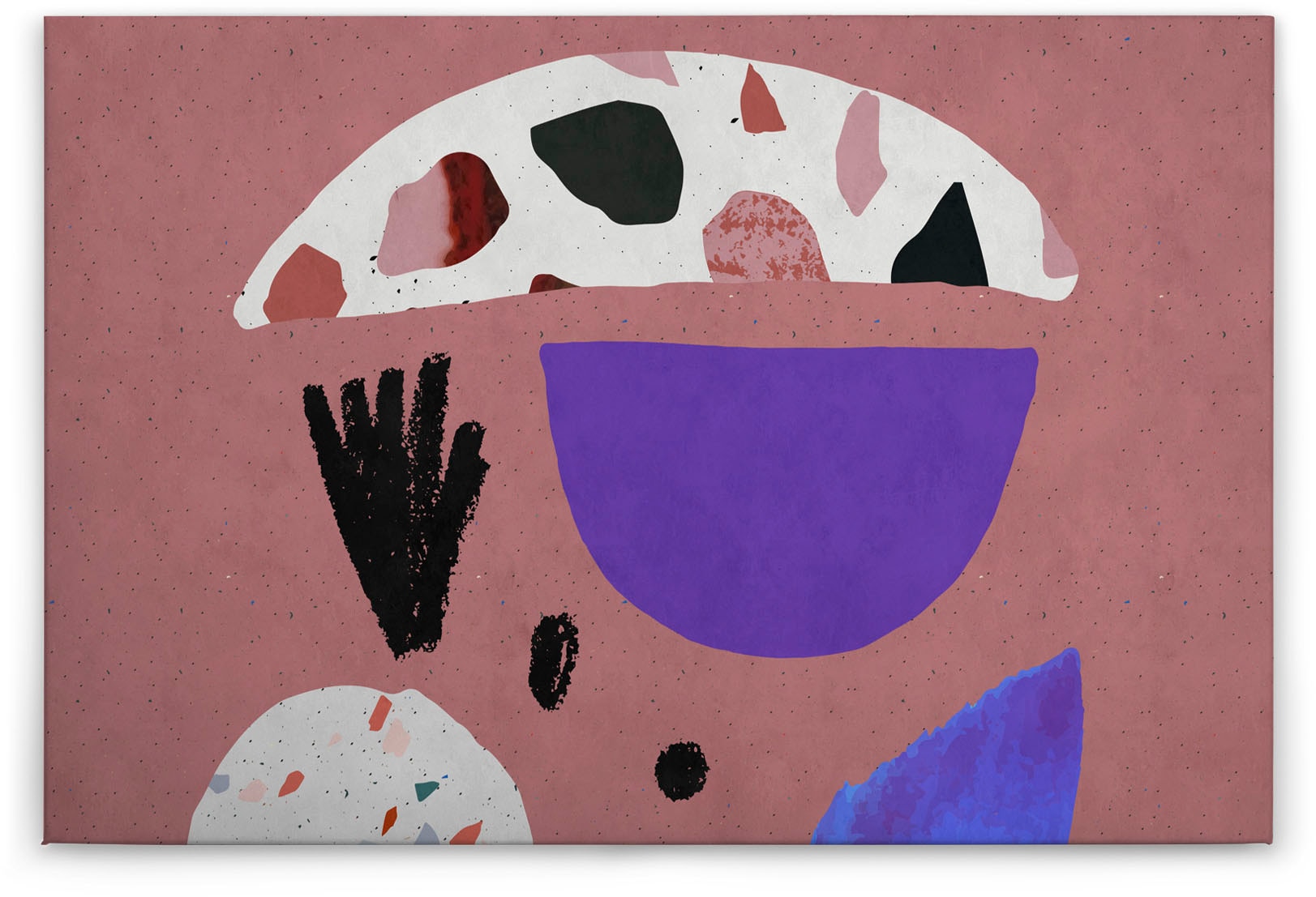 A.S. Création Leinwandbild »terrazzo 5«, Kunst-Abstrakt-Kinder, (1 St.), Keilrahmen Bild Abstrakt Bunt Rosa Leinwand-Bild Wohnzimmer modern