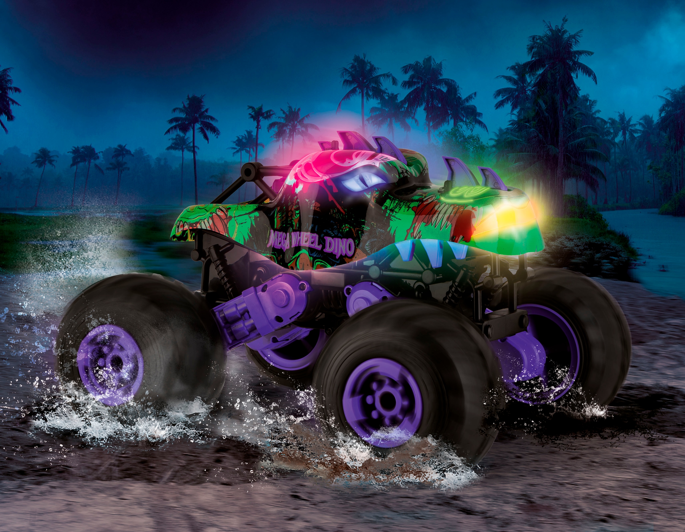 Carrera® RC-Monstertruck »Carrera® RC, Mega Wheel Dino, 2,4 GHz«, mit LED-Kabel