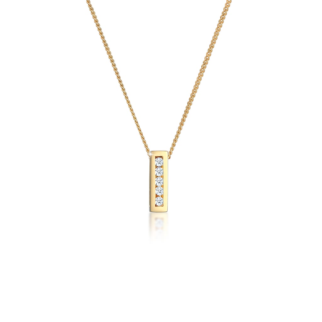 Elli DIAMONDS Collierkettchen »Klassisch Elegant Diamant (0.075 ct.) 585 Gelbgold«