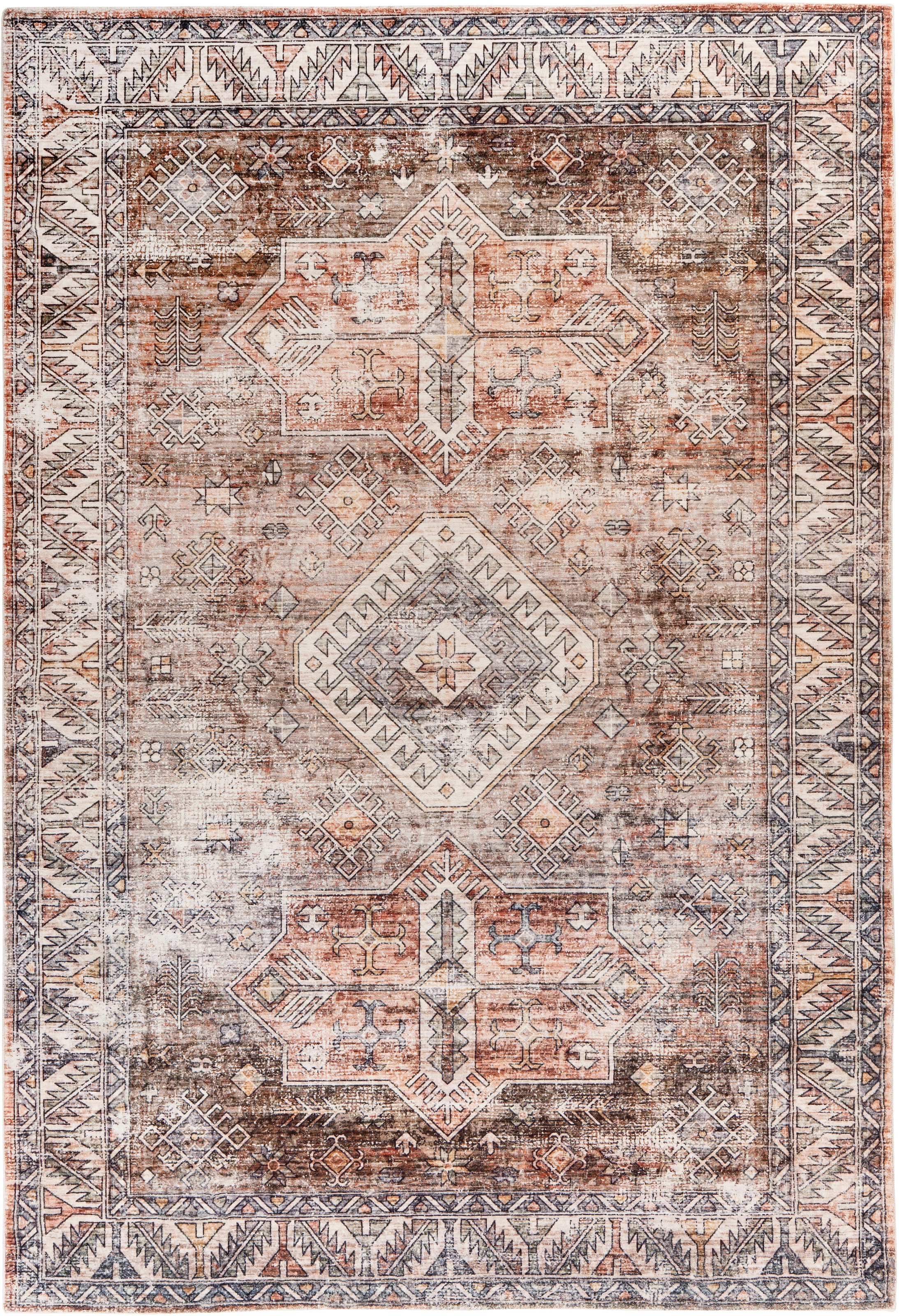 Kayoom Teppich »Ilian 600«, rechteckig, 11 mm Höhe, weicher gedruckter Kurzflor, Vintage Design, Wohnzimmer