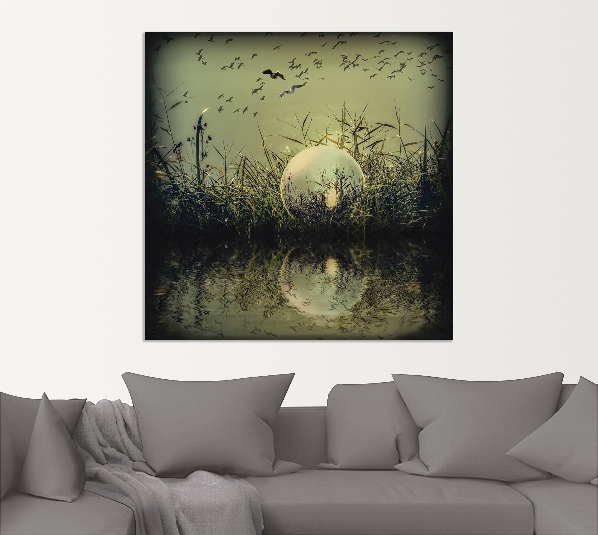 Artland Wandbild »In der Glaskugel - Mystische Au«, Landschaften, (1 St.), als Alubild, Outdoorbild, Leinwandbild, Poster in verschied. Größen