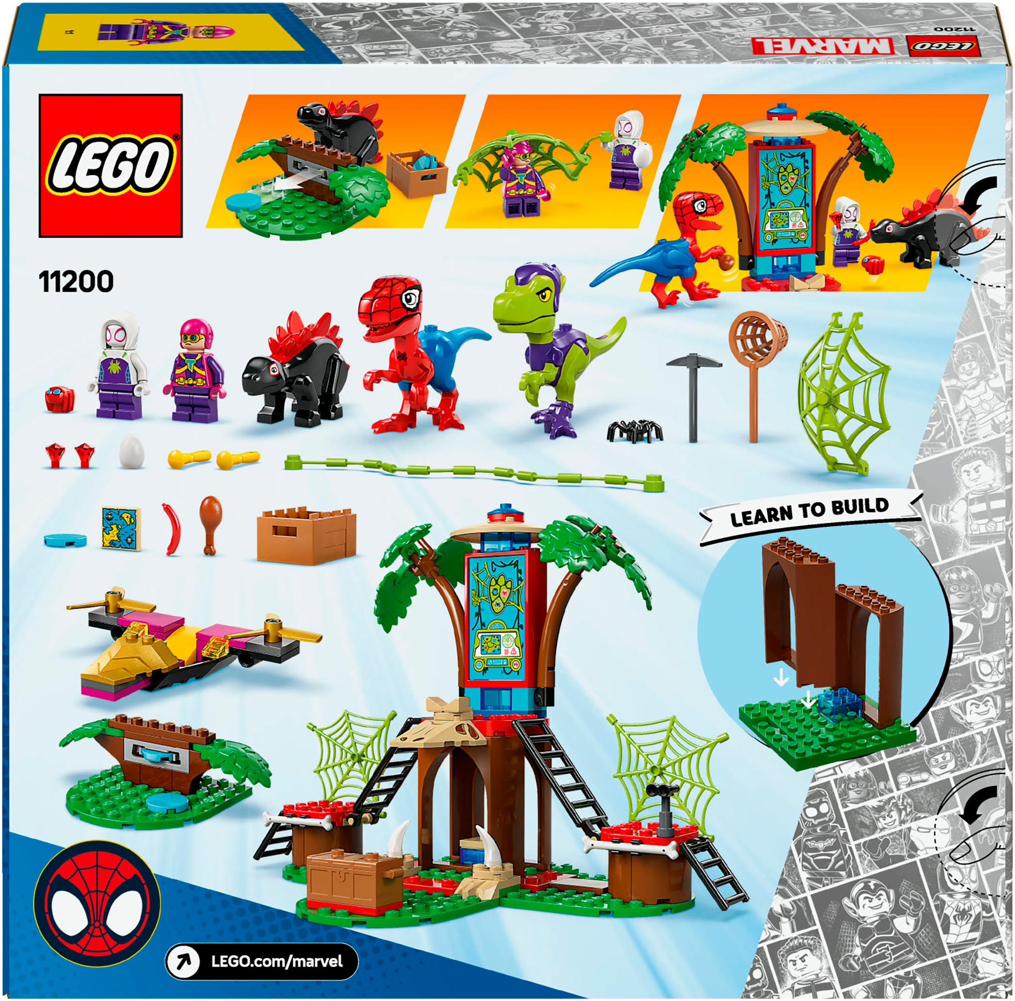 LEGO® Konstruktionsspielsteine »Showdown am Baumhaus: Spidey-Rex vs. Gobby-Raptor (11200), LEGO Spidey«, (143 St.), Made in Europe