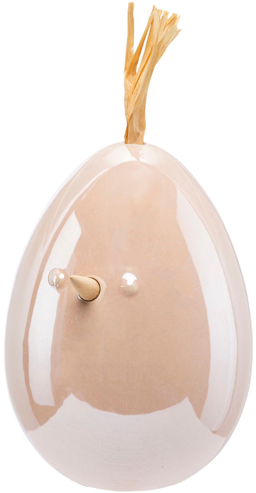 Creativ home Osterei »Huhn, Ei mit Applikation«, Frühjahrsdeko aus Keramik