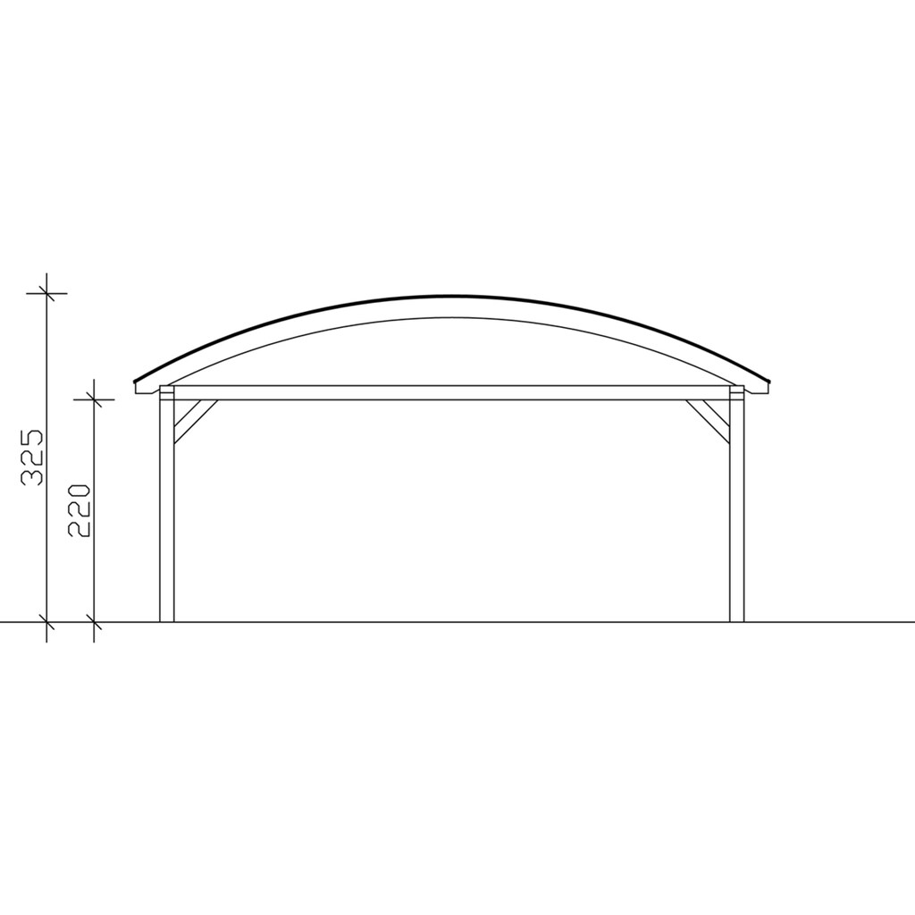 Skanholz Doppelcarport »Franken«, Leimholz-Nordisches Fichtenholz, 550 cm, weiß