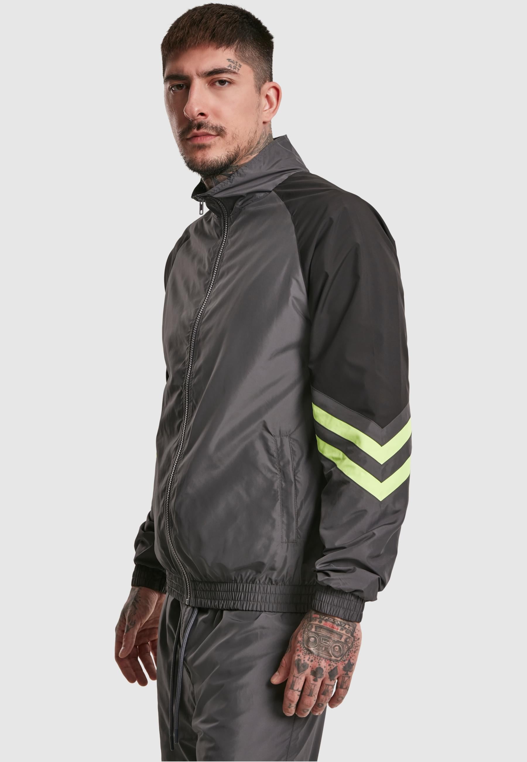 URBAN CLASSICS Trainingsjacke »Urban Classics Herren Block Sport Track Jacket« 1 Stk. tlg. ohne Kapuze