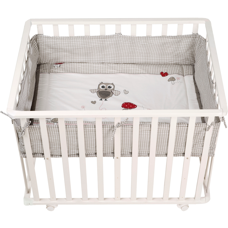 ROBA Laufgitter »Adam & Eule, weiß, 75x100 cm« bis 15 kg mit Stoffeinlage; Rollen, höhenverstellbar weiß