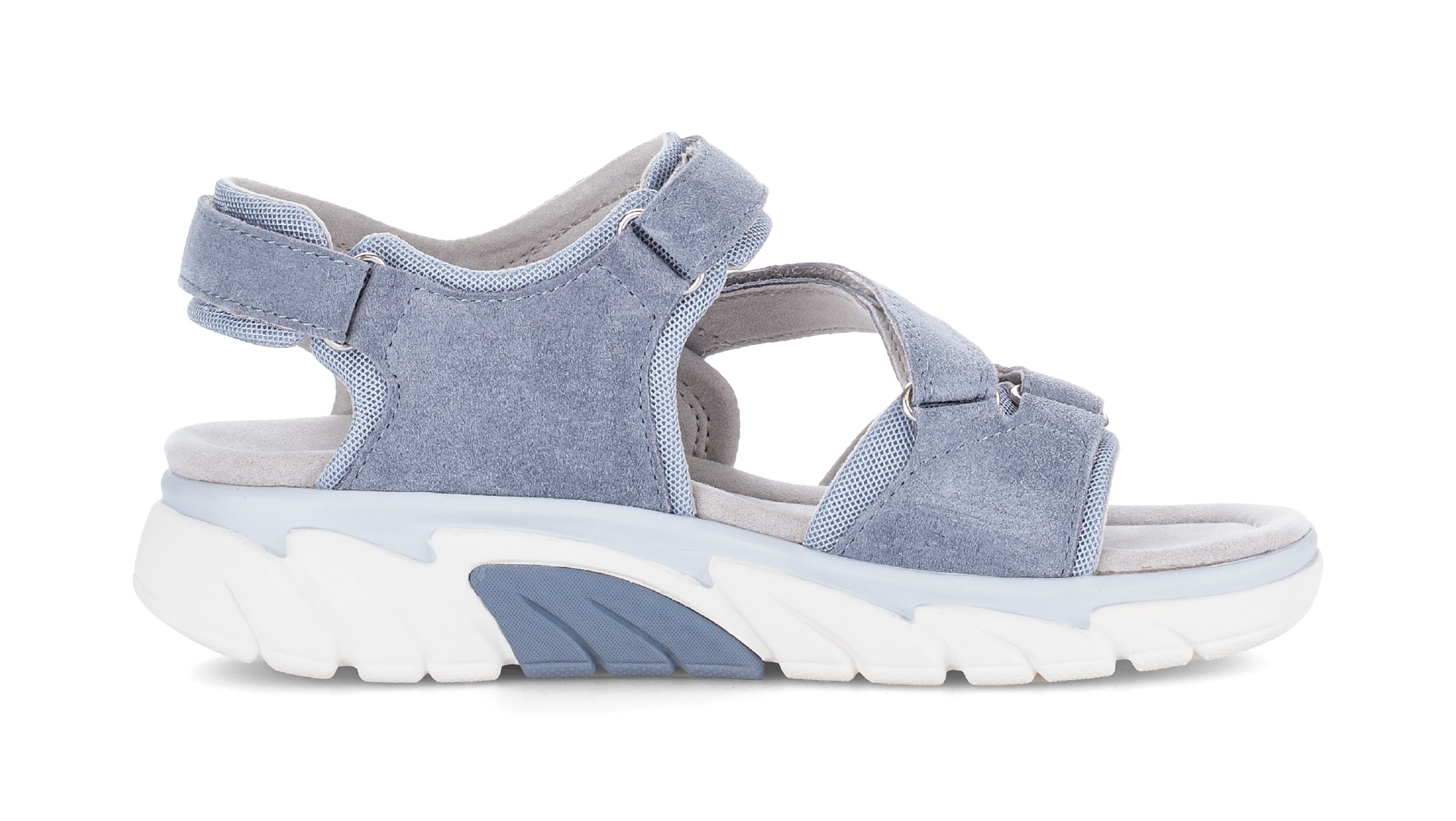 rollingsoft Sandalette  Keilabsatz, Riemchensandale mit Lochmuster und Ziernähten, G-Weite