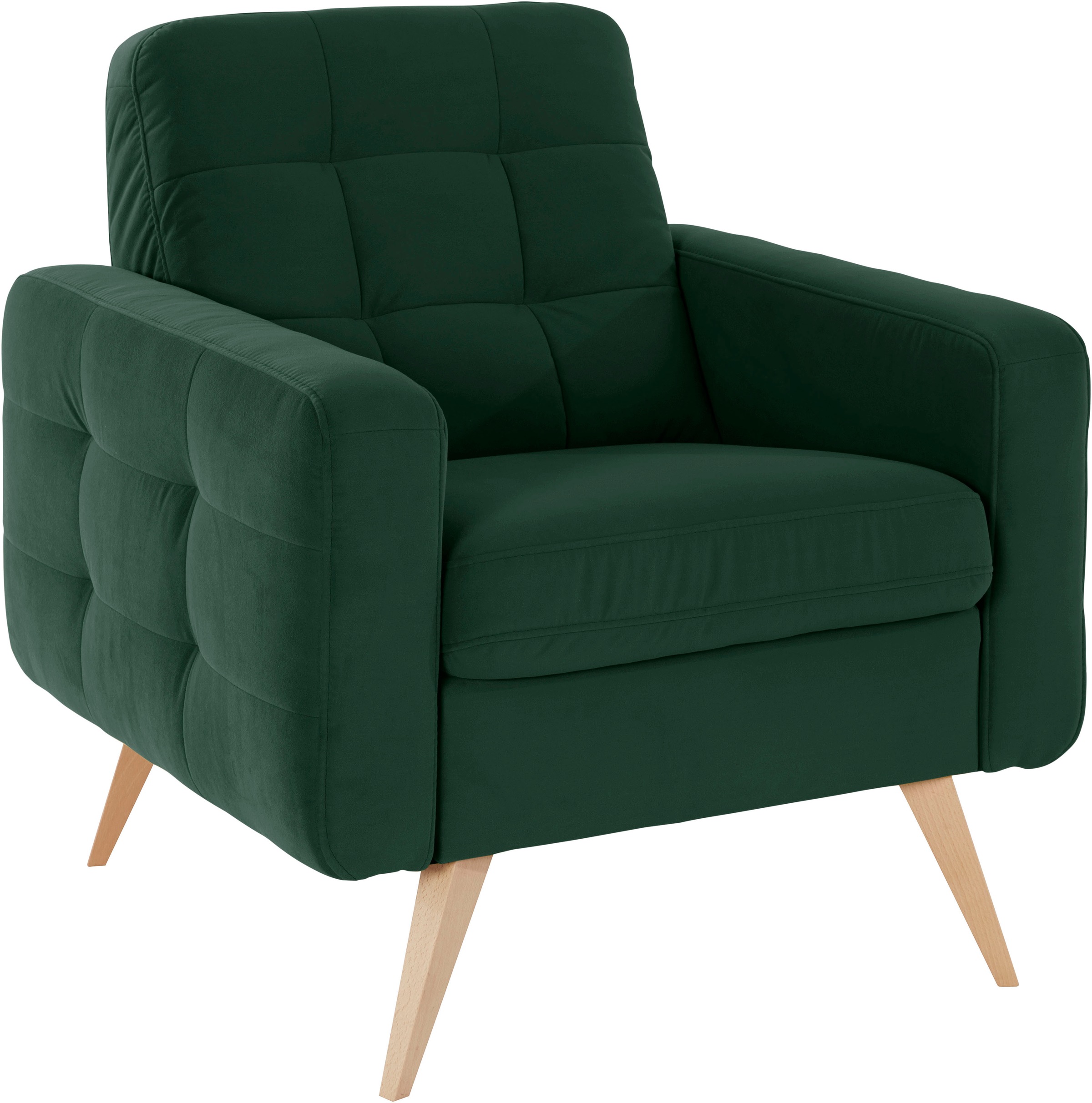 exxpo - sofa fashion Sessel »Nappa, Loungesessel, aktuelle Rückensteppung, günstig online kaufen