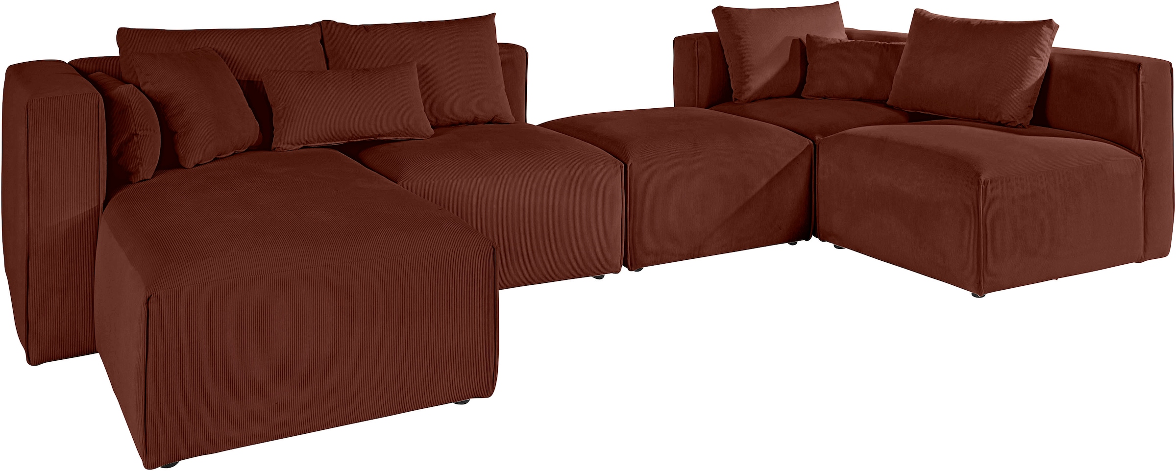 Home affaire Wohnlandschaft »Comfine U-Form«, zusammengesetzt aus Modulen, in 3 Stoffen und vielen Farben