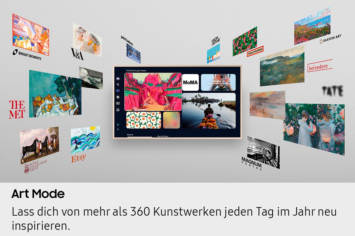 Samsung QLED-Fernseher »GQ65LS03FAU«, 4K Ultra HD, Smart-TV, The Frame, Mattes Display, Art Mode, Austauschbare Rahmen, Dolby Atmos
