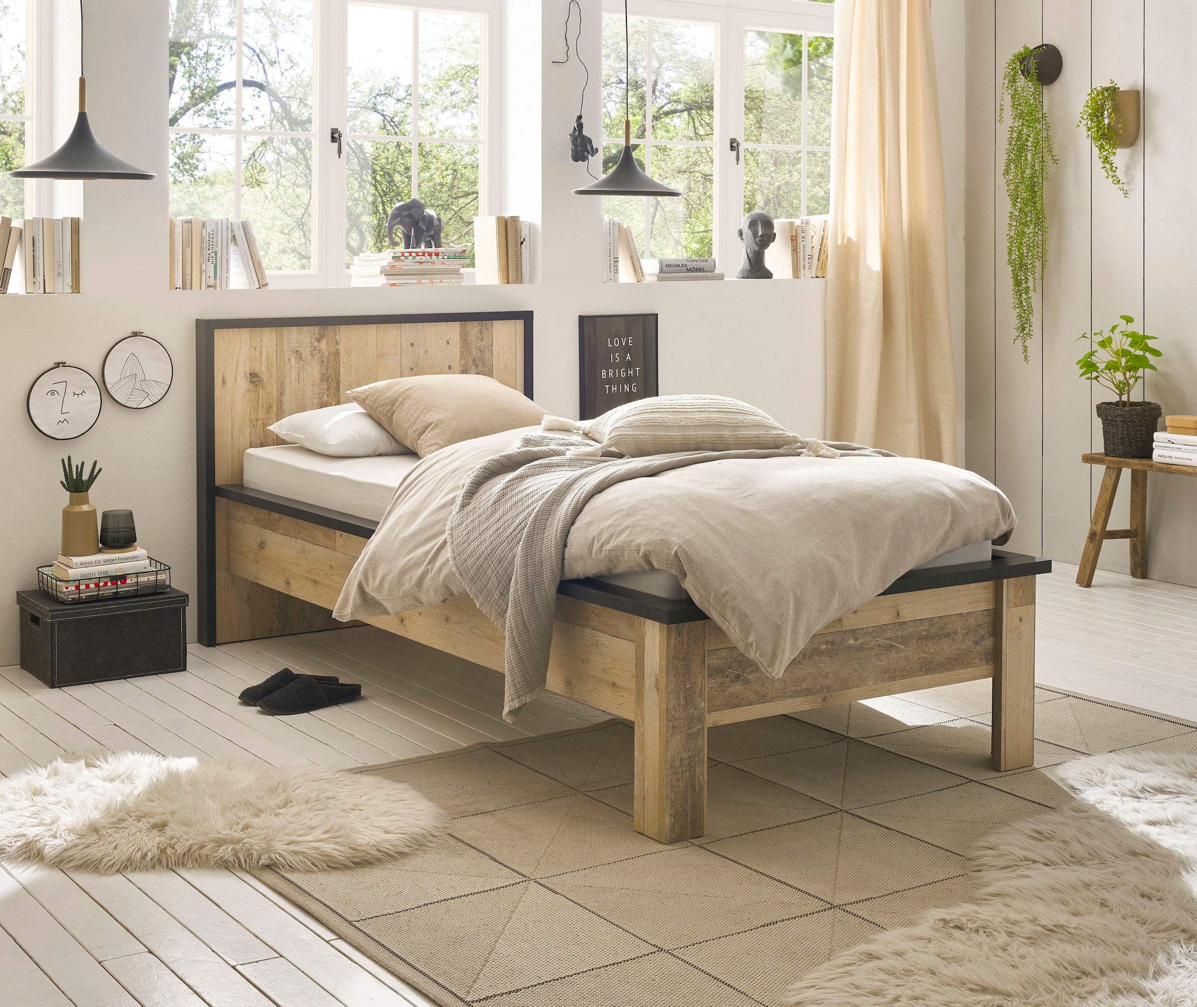Home affaire Einzelbett »SHERWOOD Liegefläche 90/140 oder 180x200 cm« aus F günstig online kaufen
