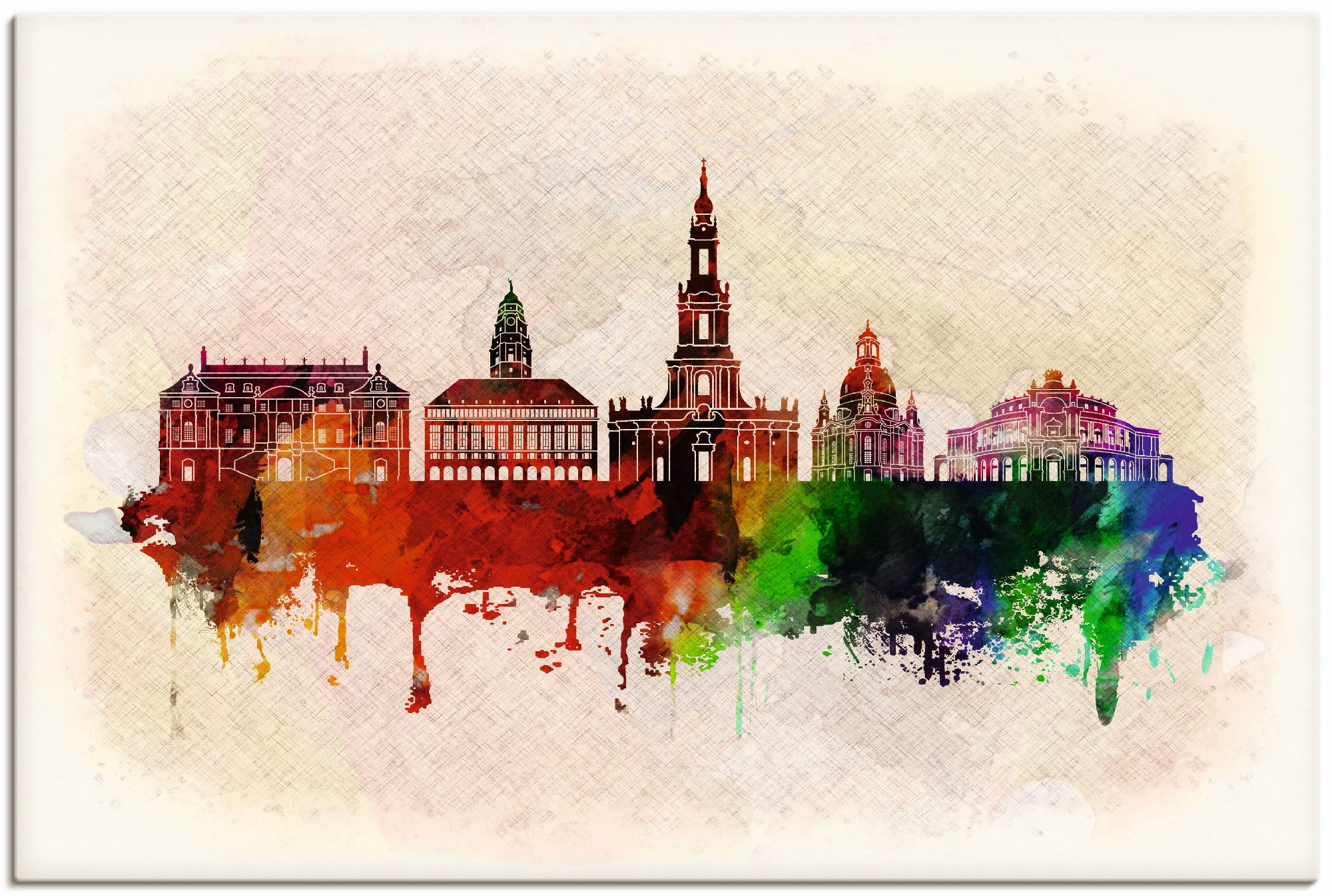 Artland Leinwandbild »Dresden Deutschland Skyline«, Deutschland, (1 St.), a günstig online kaufen