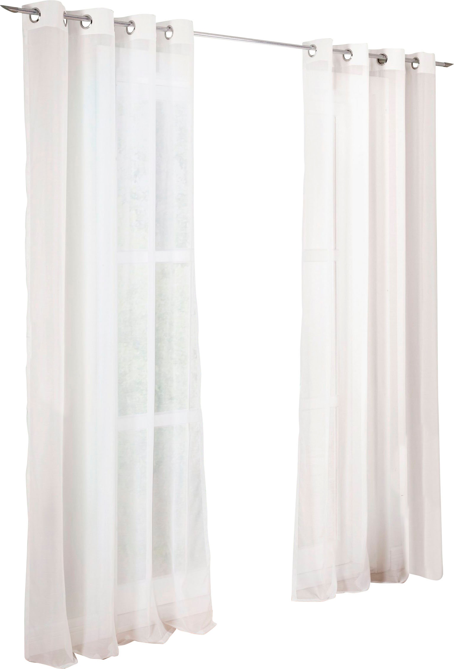 my home Gardine »Malin« Ösen 2 Stk. tlg. halbtransparent, Gardine, 2-er Set günstig online kaufen