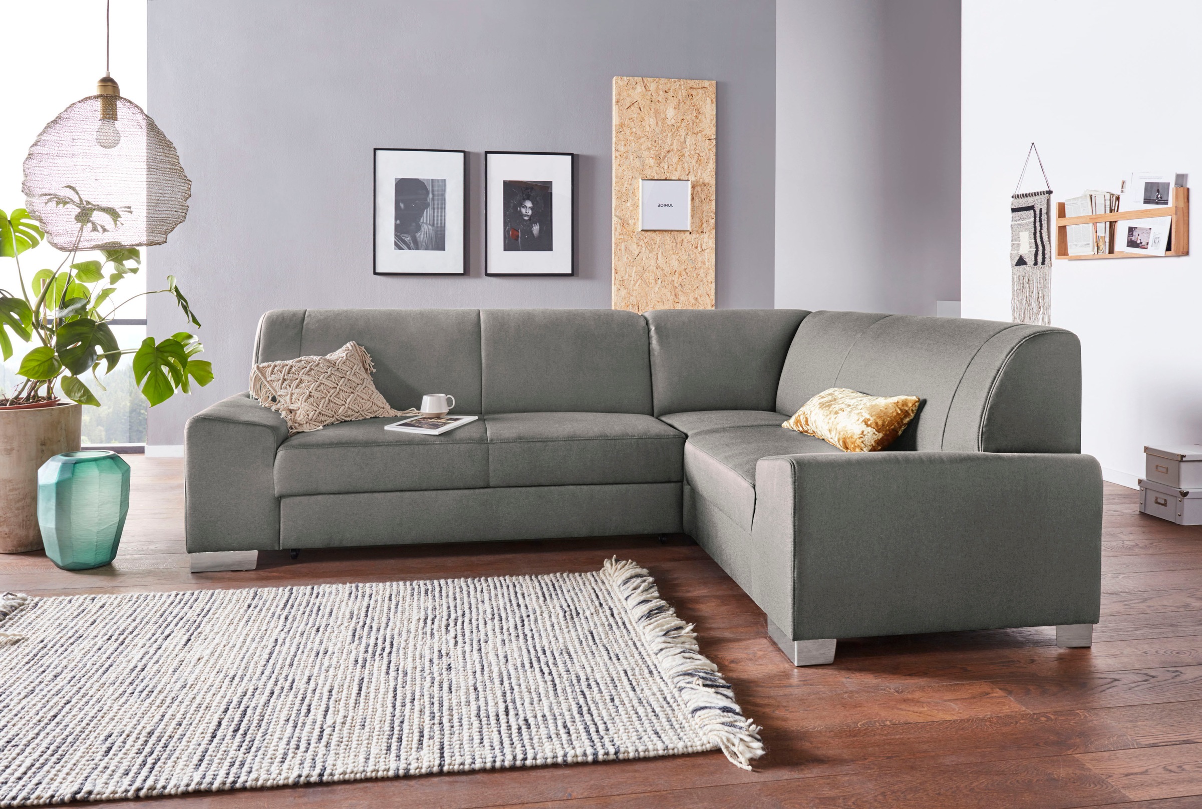 DOMO collection Ecksofa »Anzio in kubischer Formensprache, flache Armlehnen günstig online kaufen
