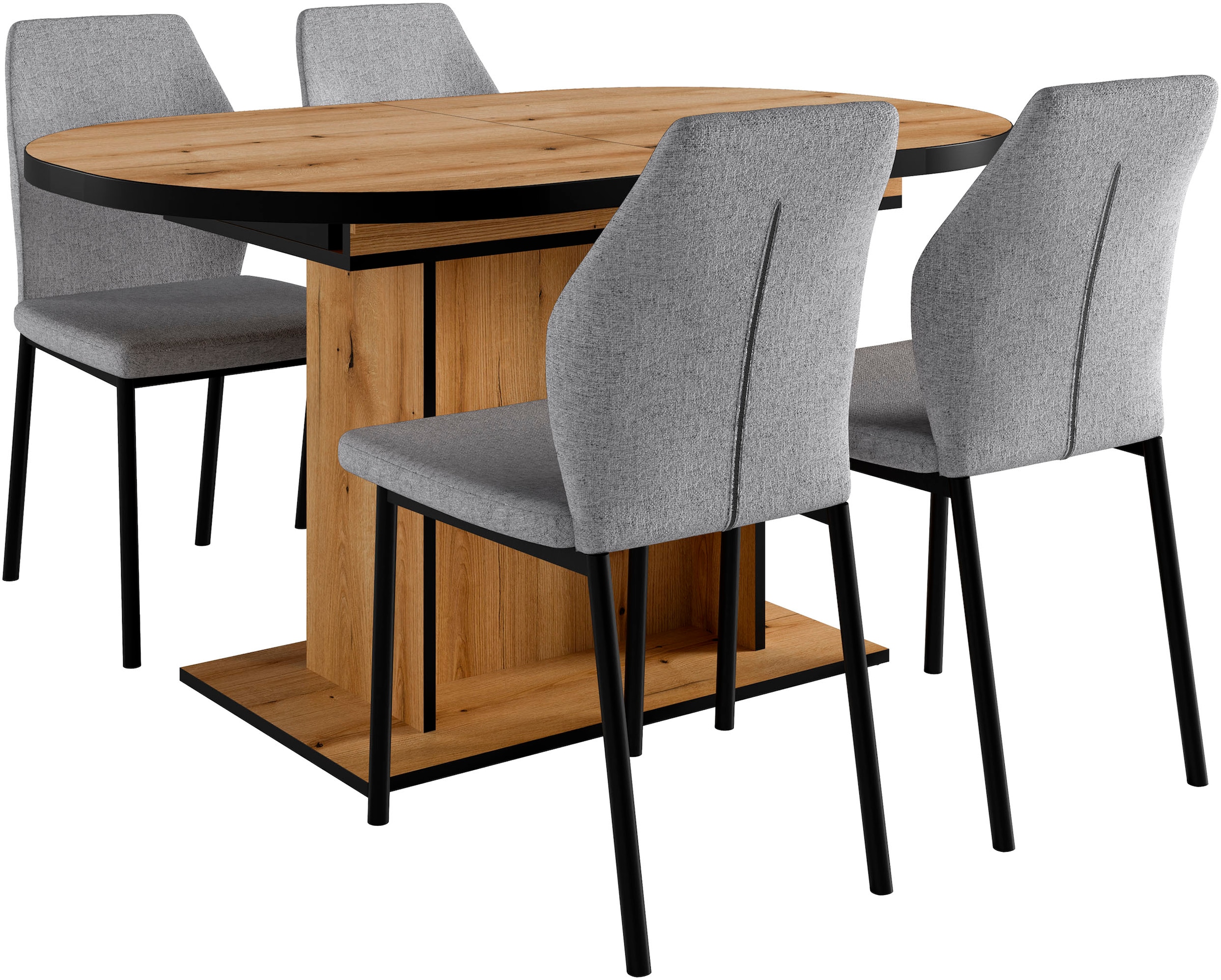 OTTO home Essgruppe »Basel, Tischgruppe mit Ausziehtisch«, (Set, 5 tlg.), B günstig online kaufen