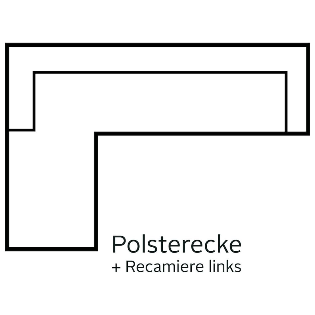 INOSIGN Ecksofa »Ancona incl. Kopfteilverstellung, Zierkissen Breite 319cm, L-Form«