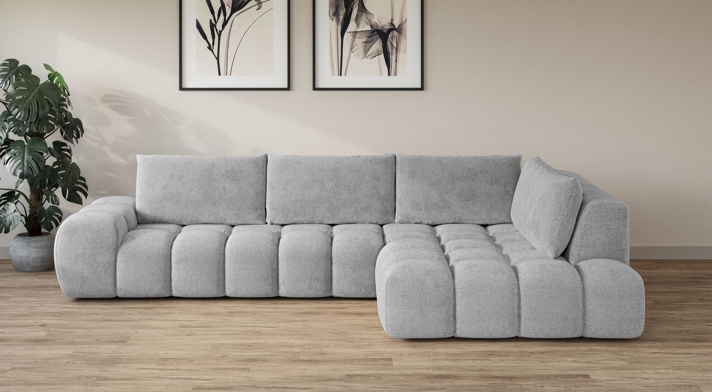 OTTO home Ecksofa »AZITA L-Form, XXL 352 cm Designsofa in Bubble-Opitk« los günstig online kaufen
