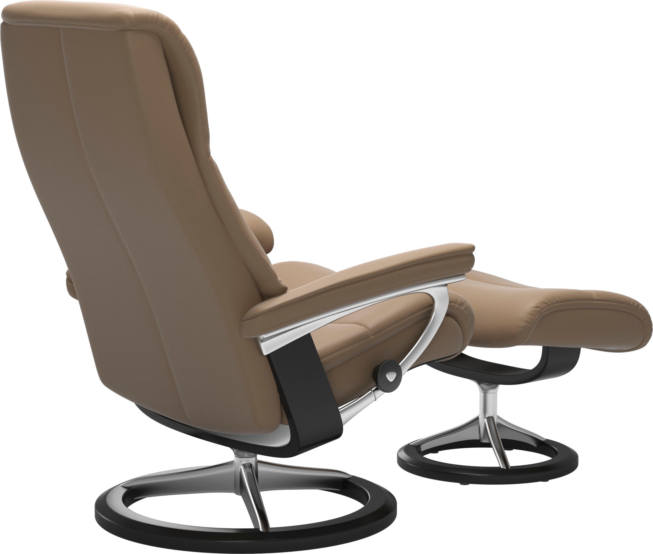 Stressless® Relaxsessel »View«, (Set, Relaxsessel mit Hocker), mit Signature Base, Größe S,Gestell Schwarz