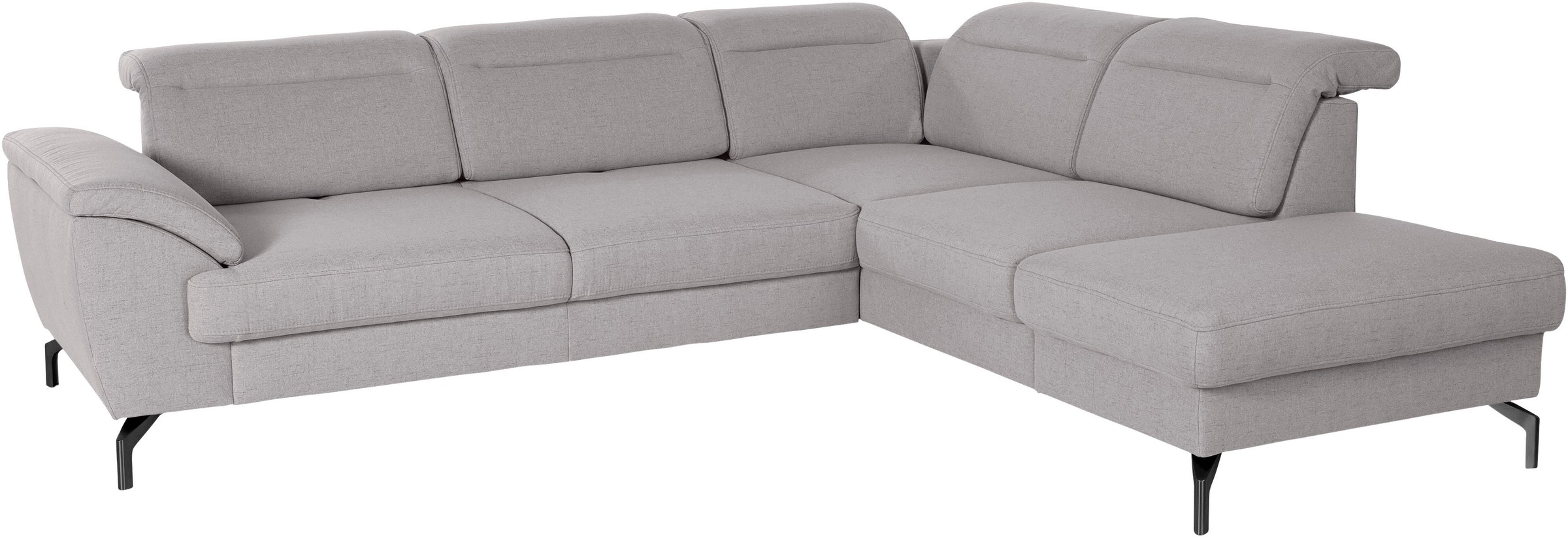 sit&more Ecksofa »Percy L-Form«, 15 cm Fußhöhe, Sitztiefenverstellung, wahlweise in 2 Fußfarben