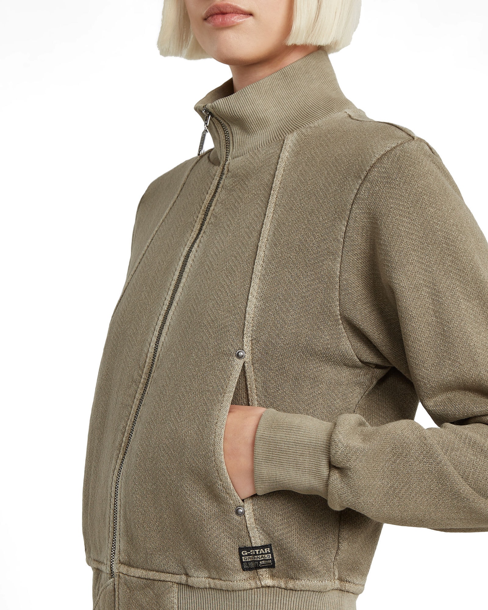 G-STAR Longpullover »Overdyed Slim Track Sweater Jacke«